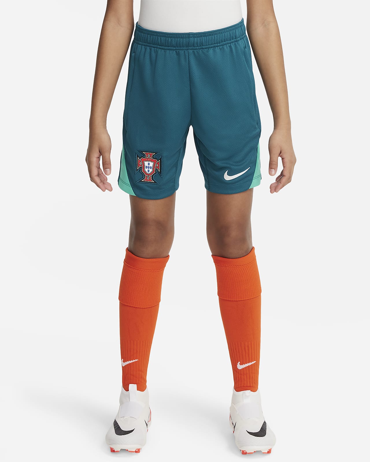 Fotbollsshorts Portugal Strike Nike Dri-FIT i stickat material för ungdom