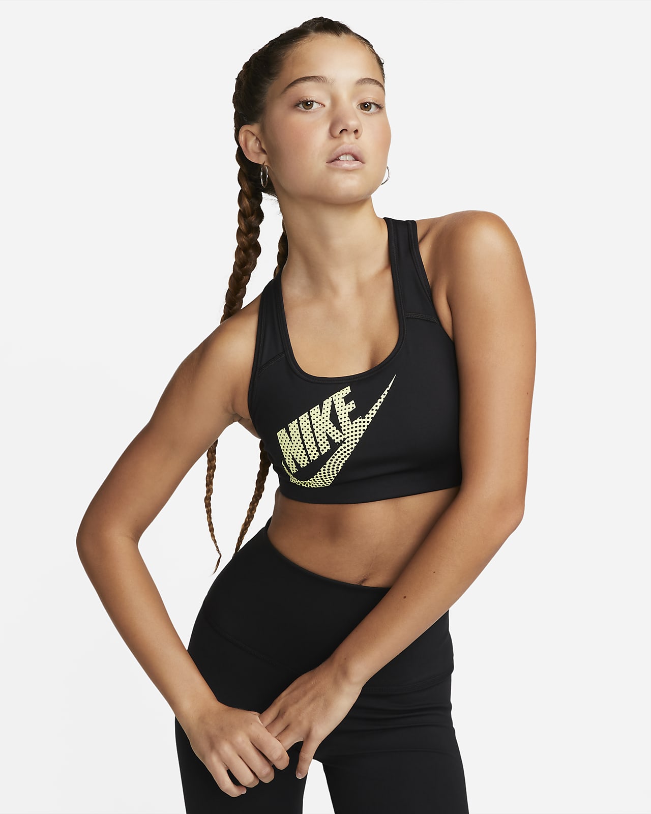 Nike Swoosh Niet-gewatteerde Dance sport-bh met medium ondersteuning