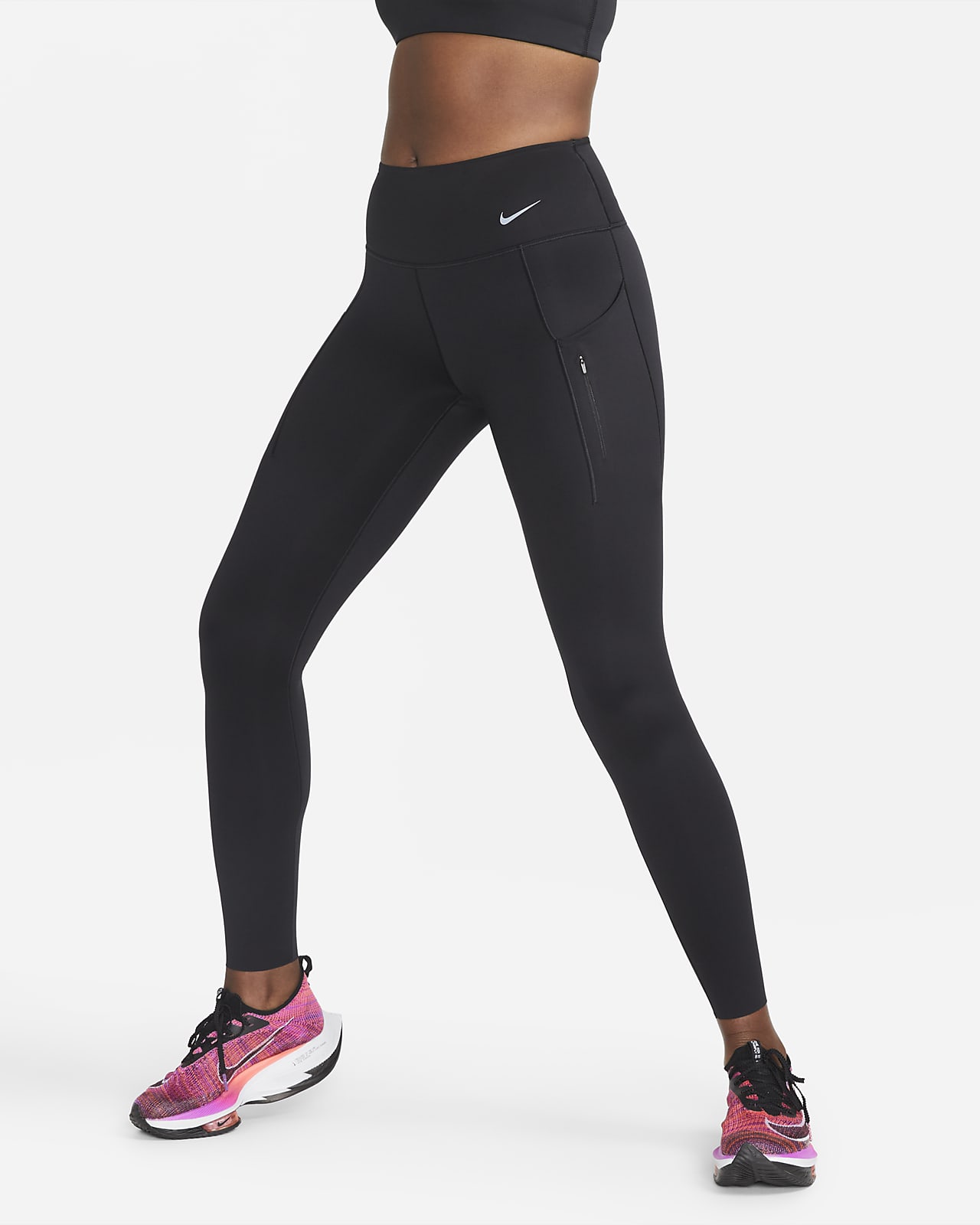 Leggings de largo completo y tiro medio con sujeci n firme y bolsillos para mujer Nike Go