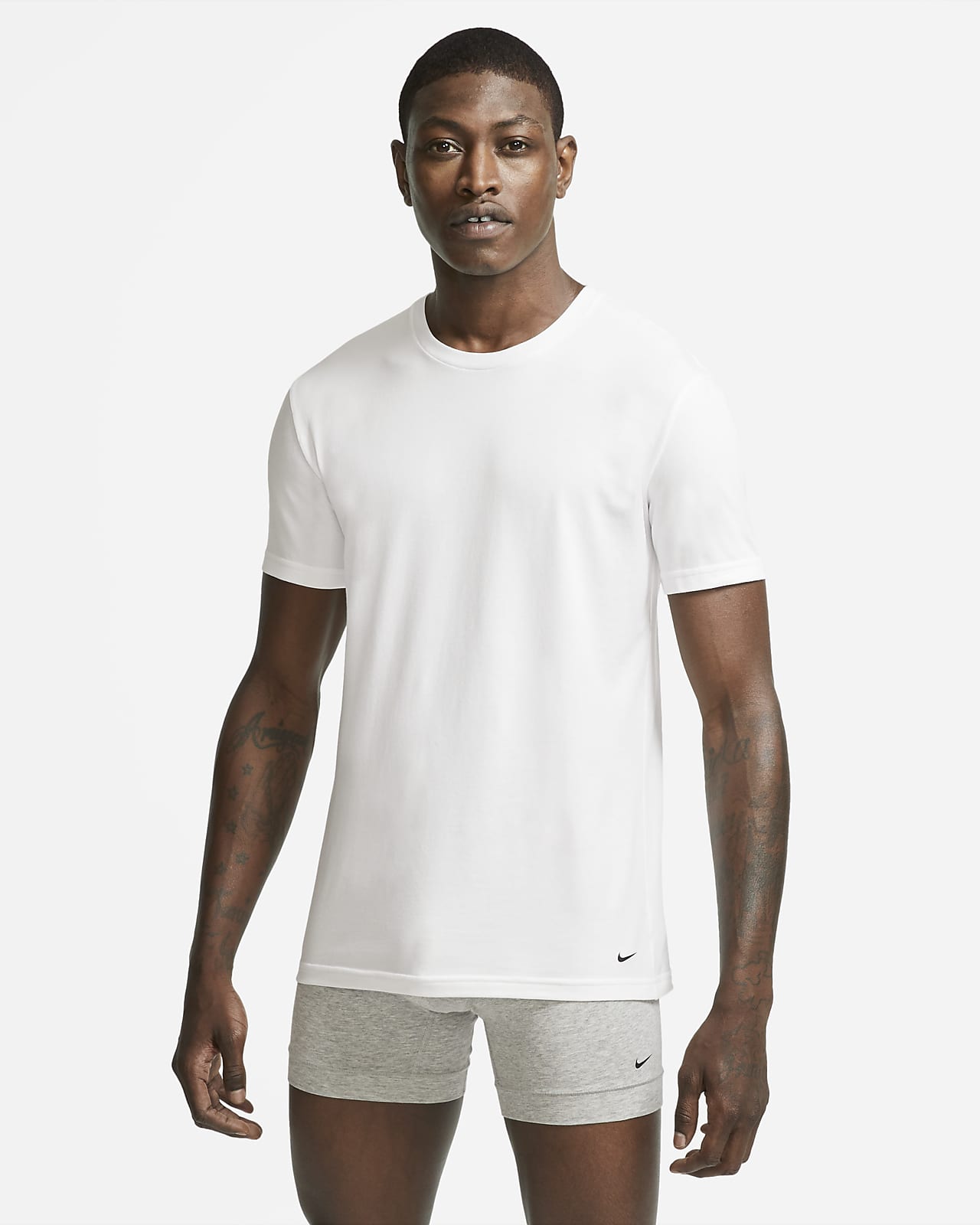 Nike Everyday Cotton Stretch Men's Slim Fit Crew-Neck Undershirt (2-Pack)