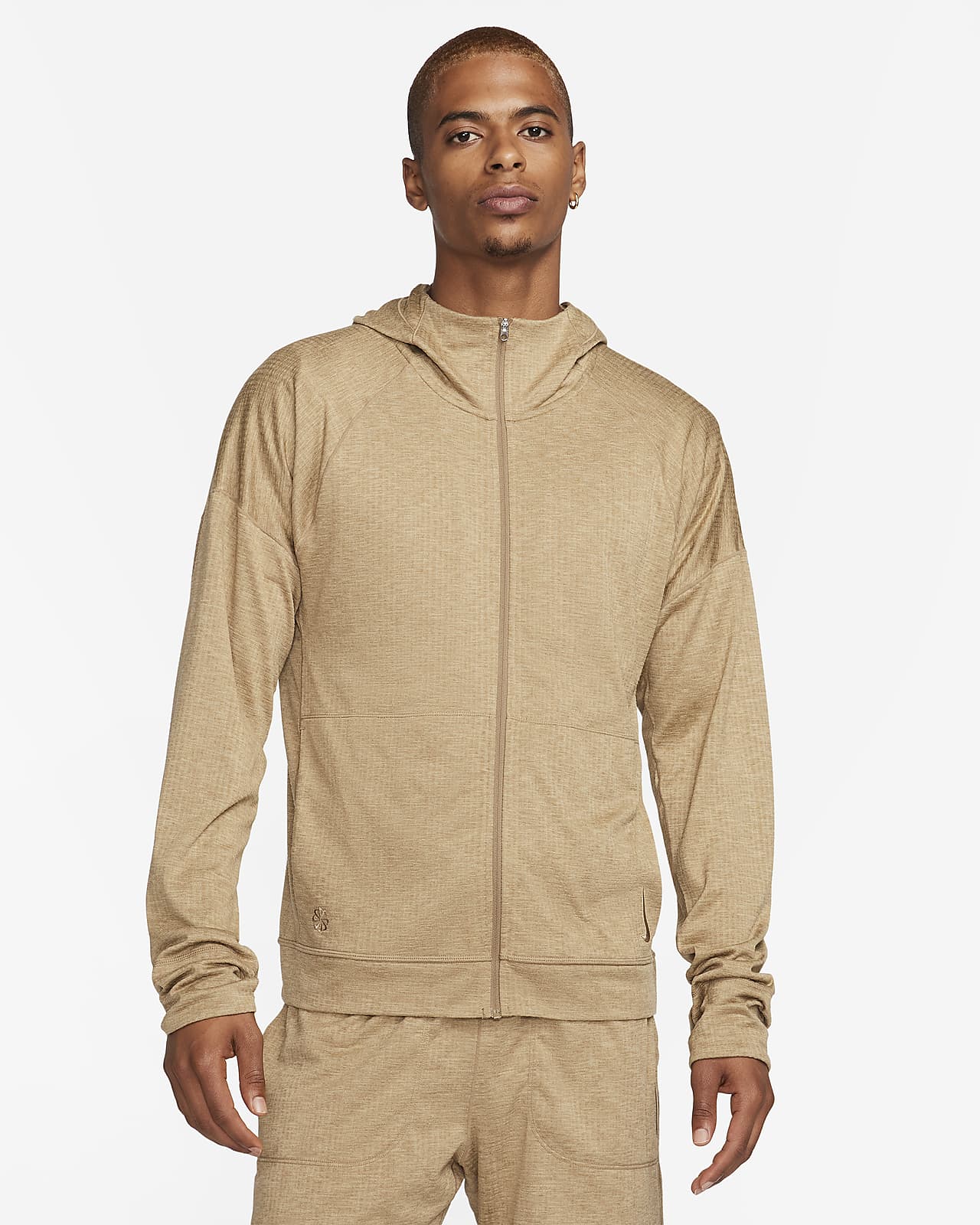 Hoodie em tecido de malha Jersey com fecho completo Nike Yoga Dri-FIT para homem