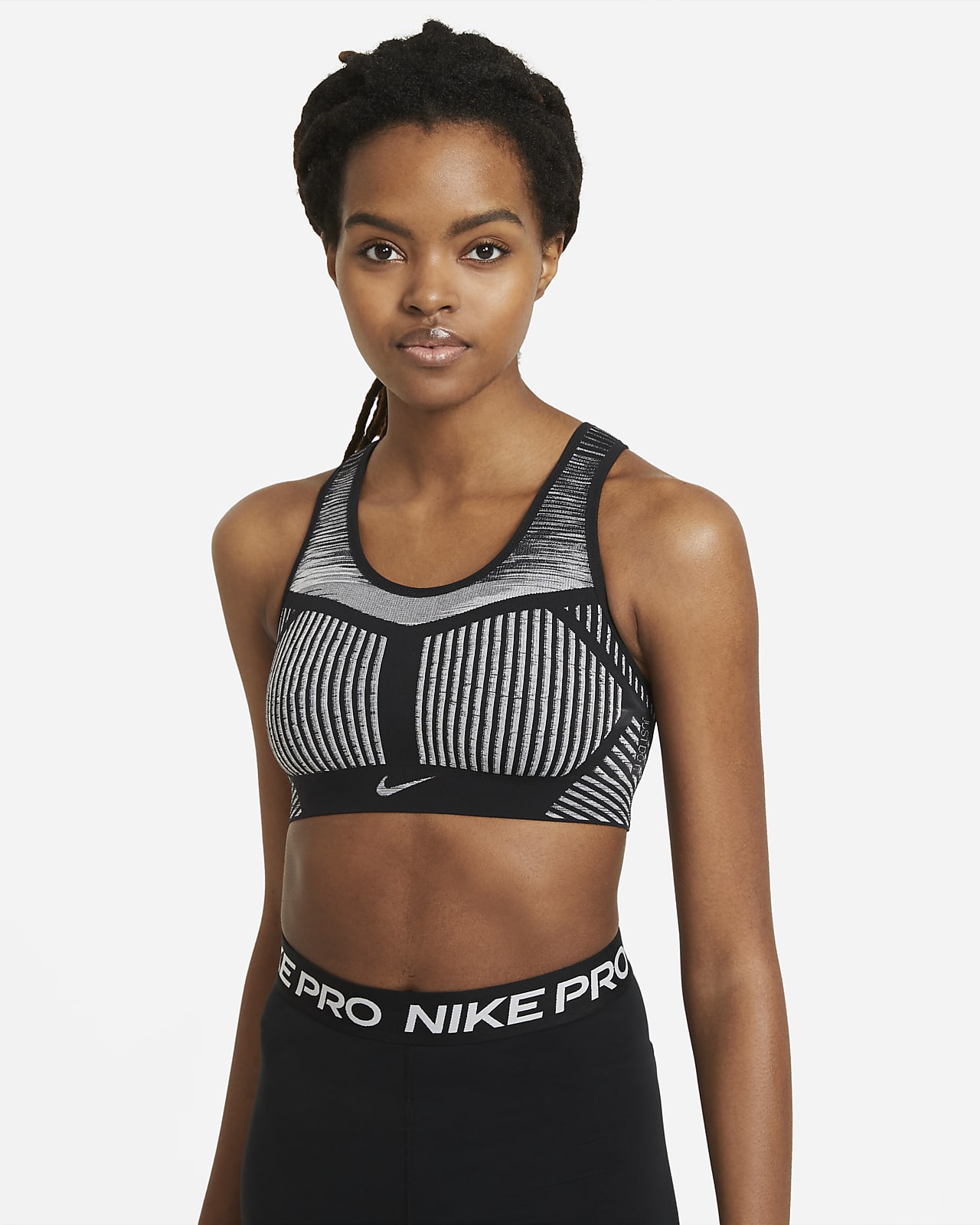 Bra deportivo sin almohadillas de sujeción alta para mujer Nike FE/NOM Flyknit