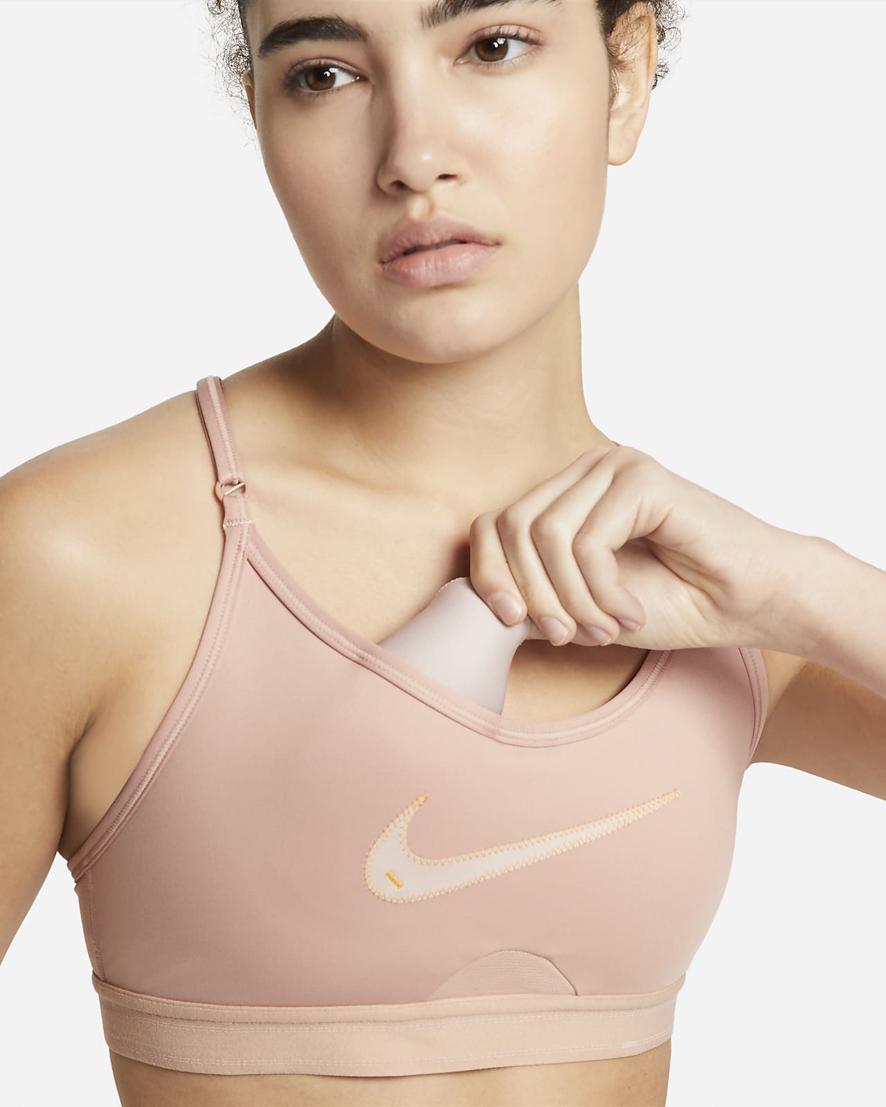 Nike Indy Women's Light-Support Padded Graphic Sports Bra. Nike AT