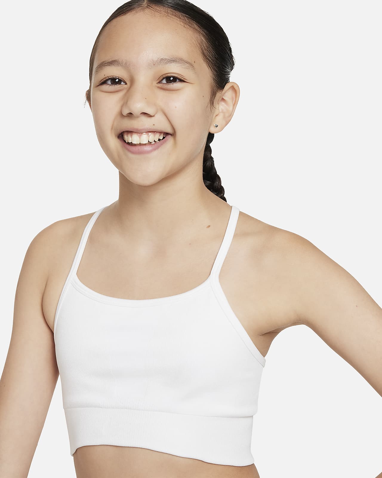 Nike Girl's Indy Seamless Sports Bra (Girls 7-16) - Light Smoke Grey NEW
