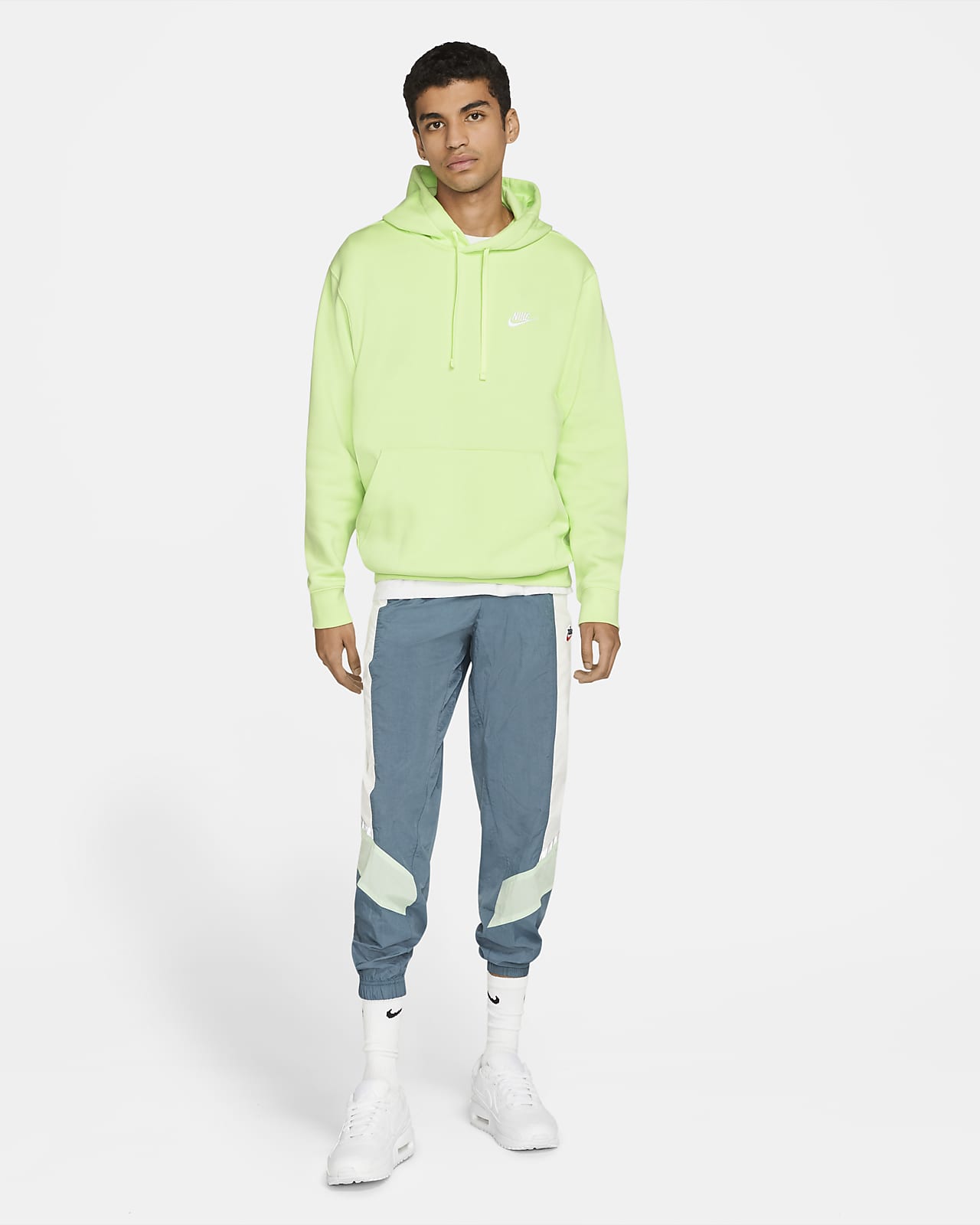 nike club fleece hoodie green