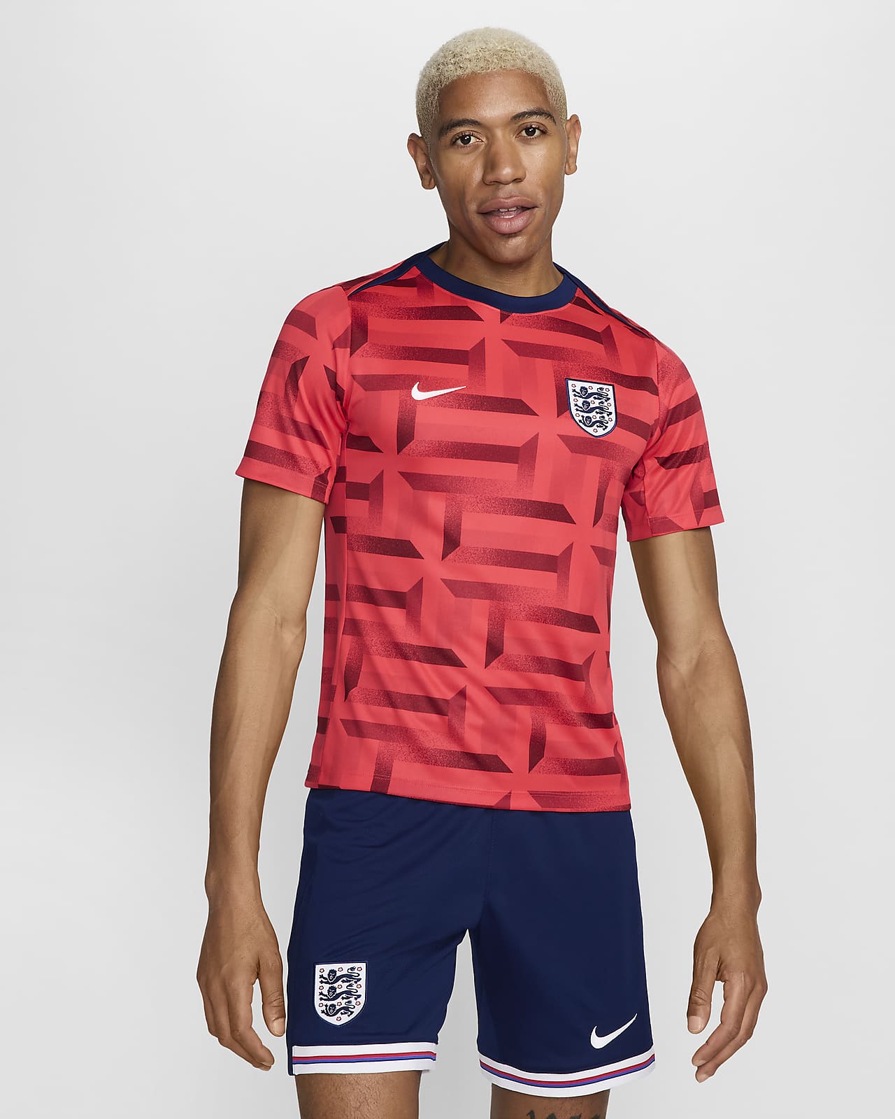 Kortärmad fotbollströja för uppvärmning England Academy Pro Nike Dri-FIT för män