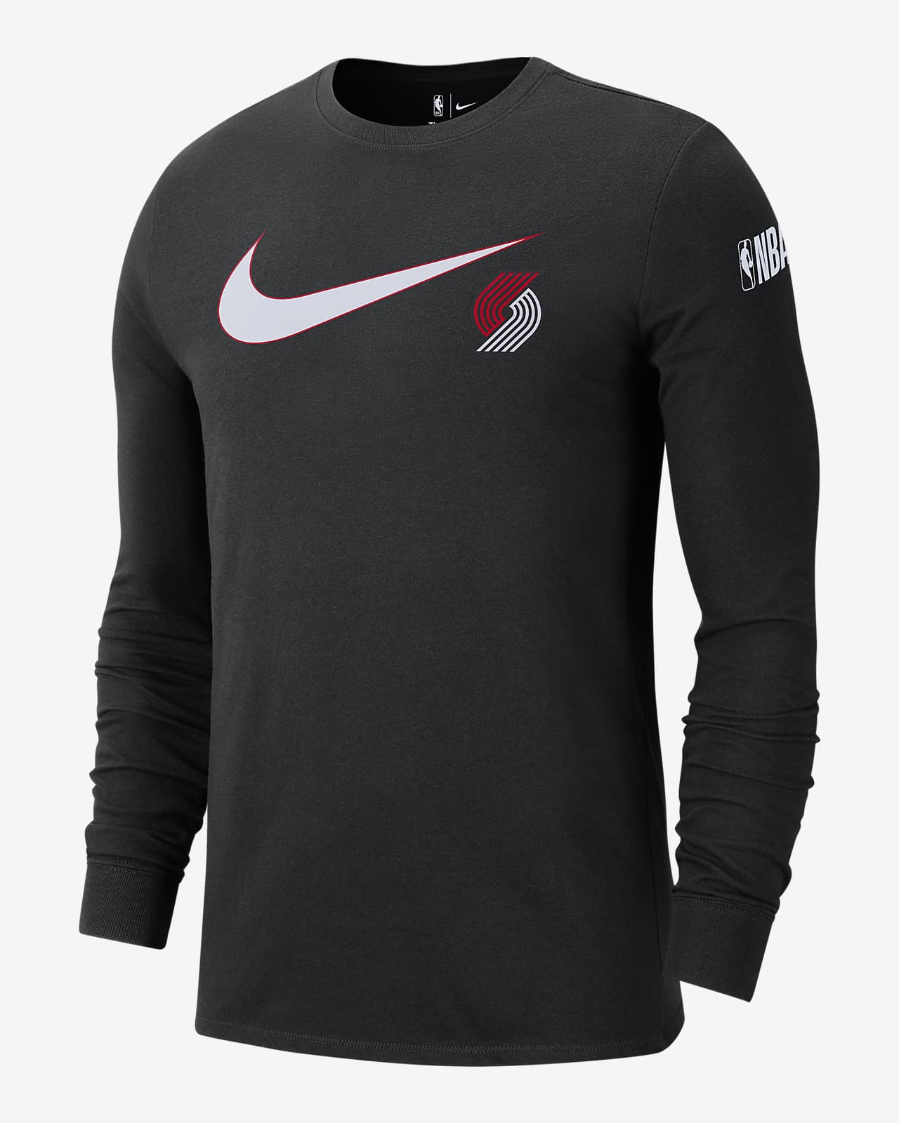 Playera de manga larga Nike de la NBA para hombre Portland Trail Blazers Swoosh Essential