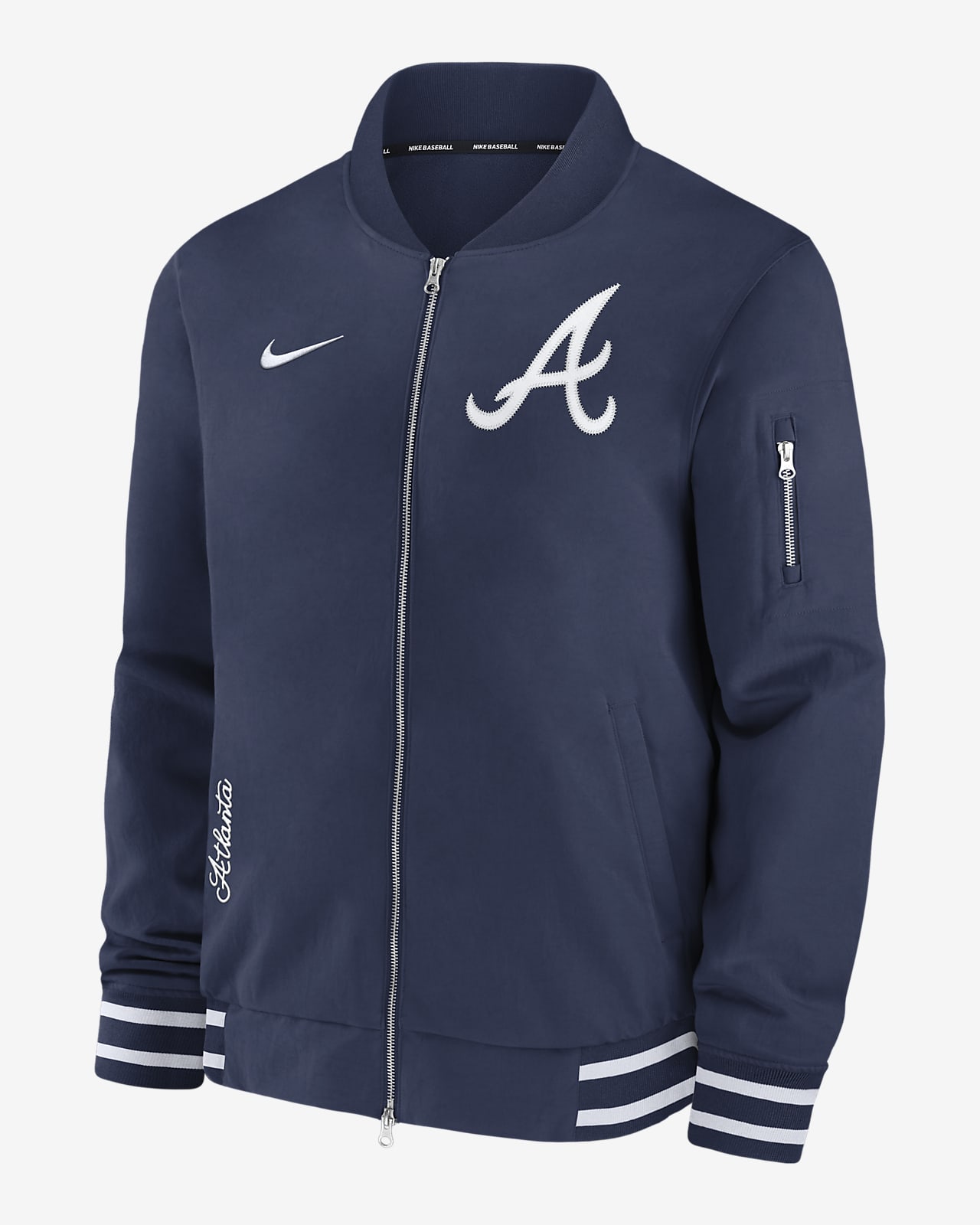 Atlanta Braves Authentic Collection Men's Nike MLB Full-Zip Bomber Jacket