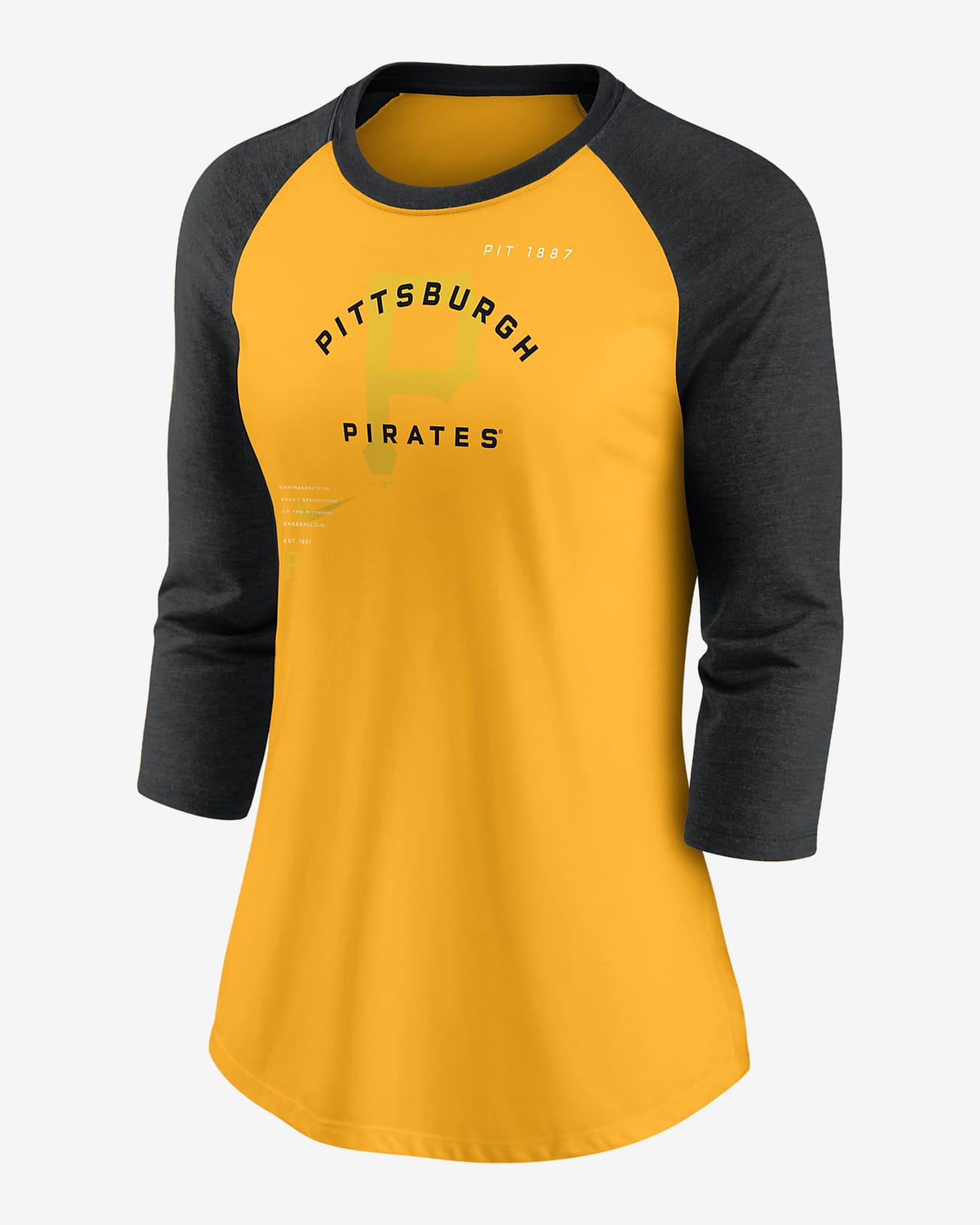 Nike Pittsburgh Pirates Yellow Team MLB Logo Jersey Shirt Mens