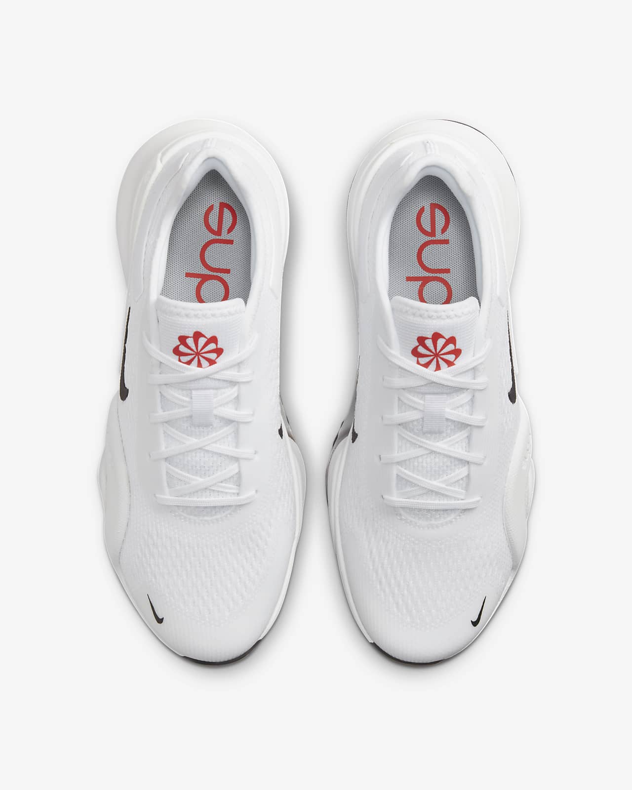 nike training air zoom superrep trainers in white and silver