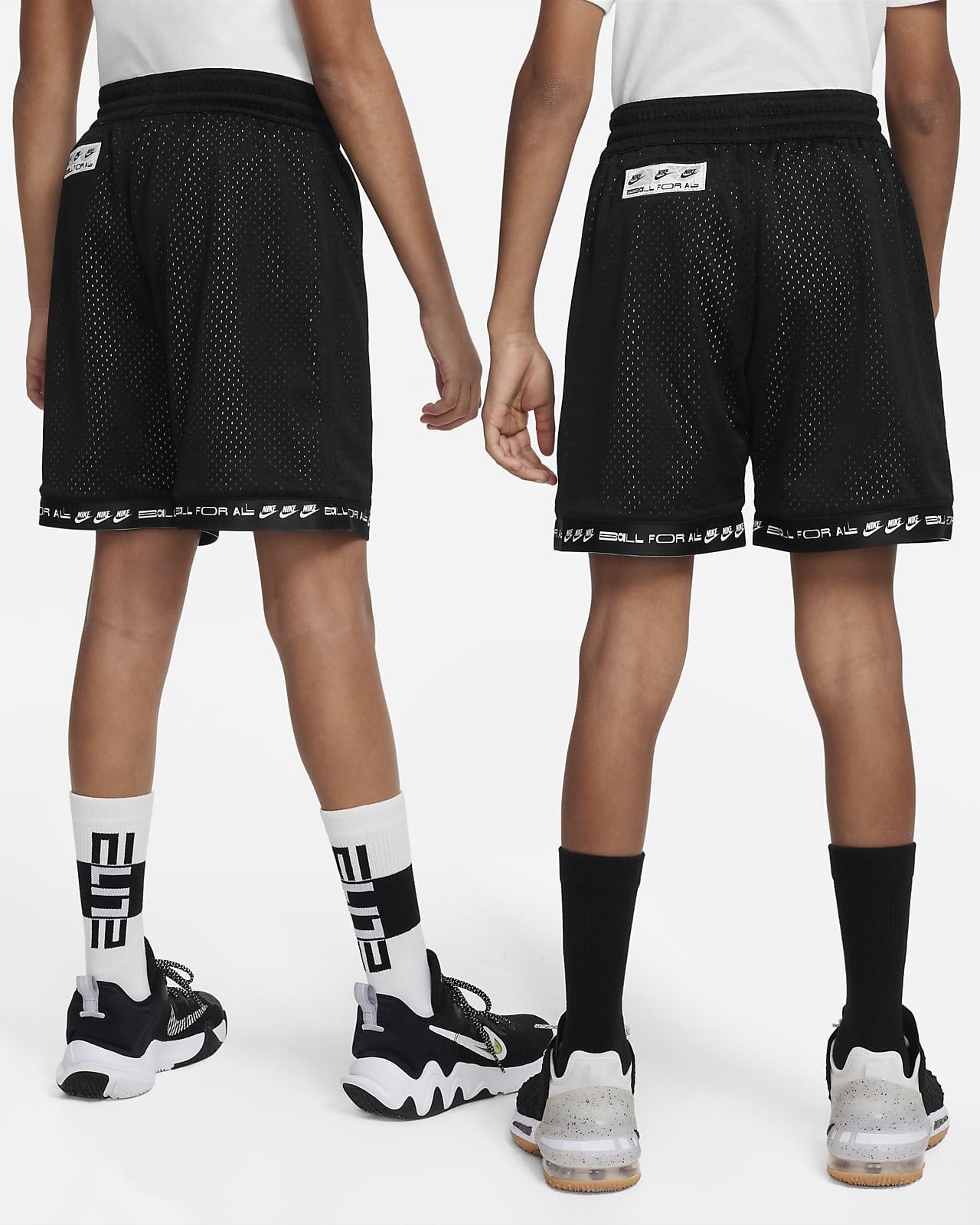 Black and White Printed Mesh Basketball Inspired Graphic 