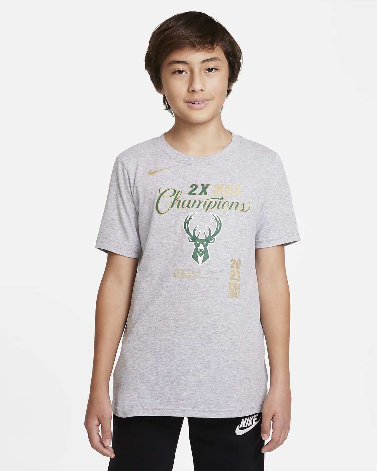 T-Shirt Nike NBA Μιλγουόκι Μπακς για μεγάλα παιδιά