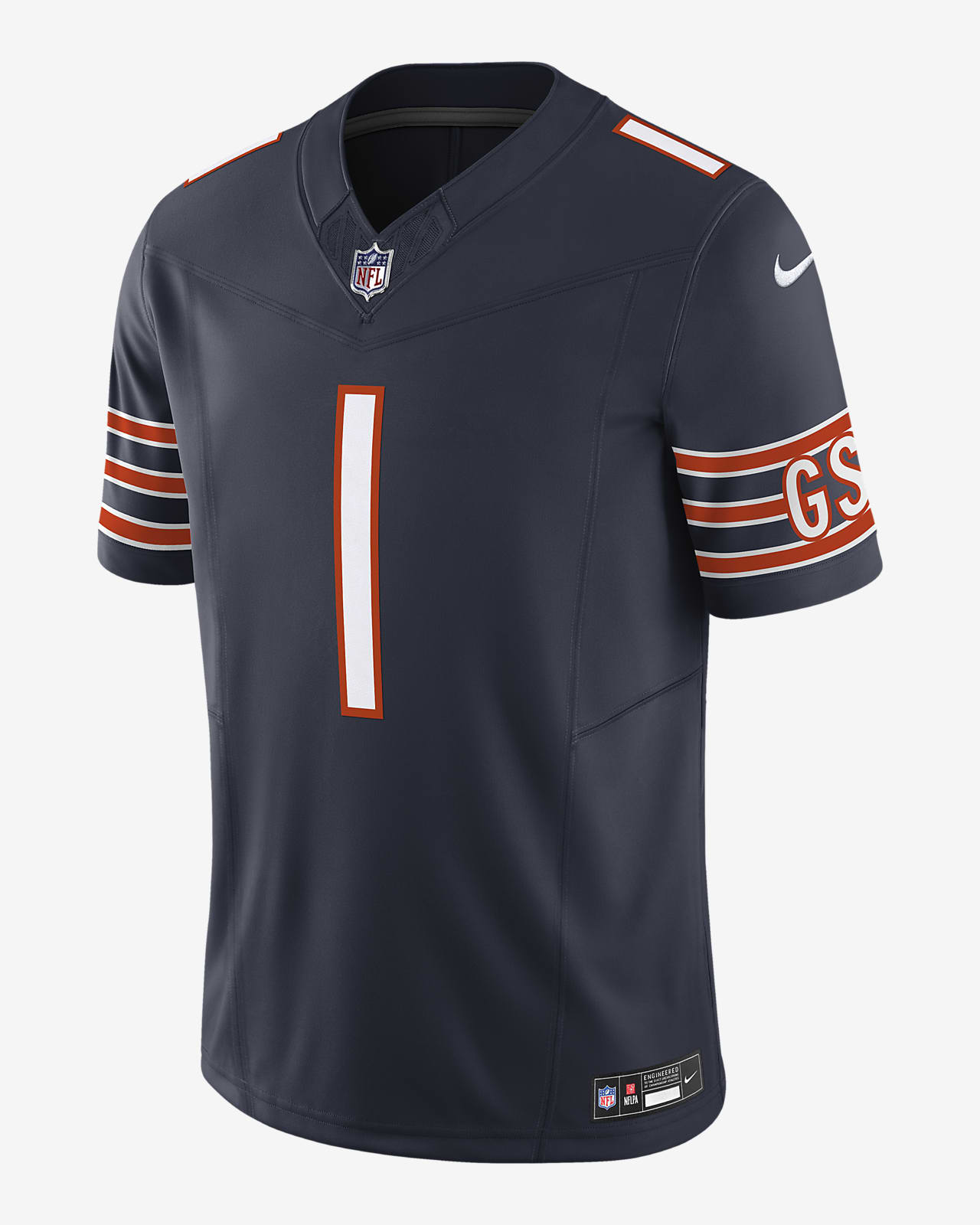 Nike Men's Chicago Bears Justin Fields #1 Vapor F.U.S.E. Limited Jersey - Navy - XL Each