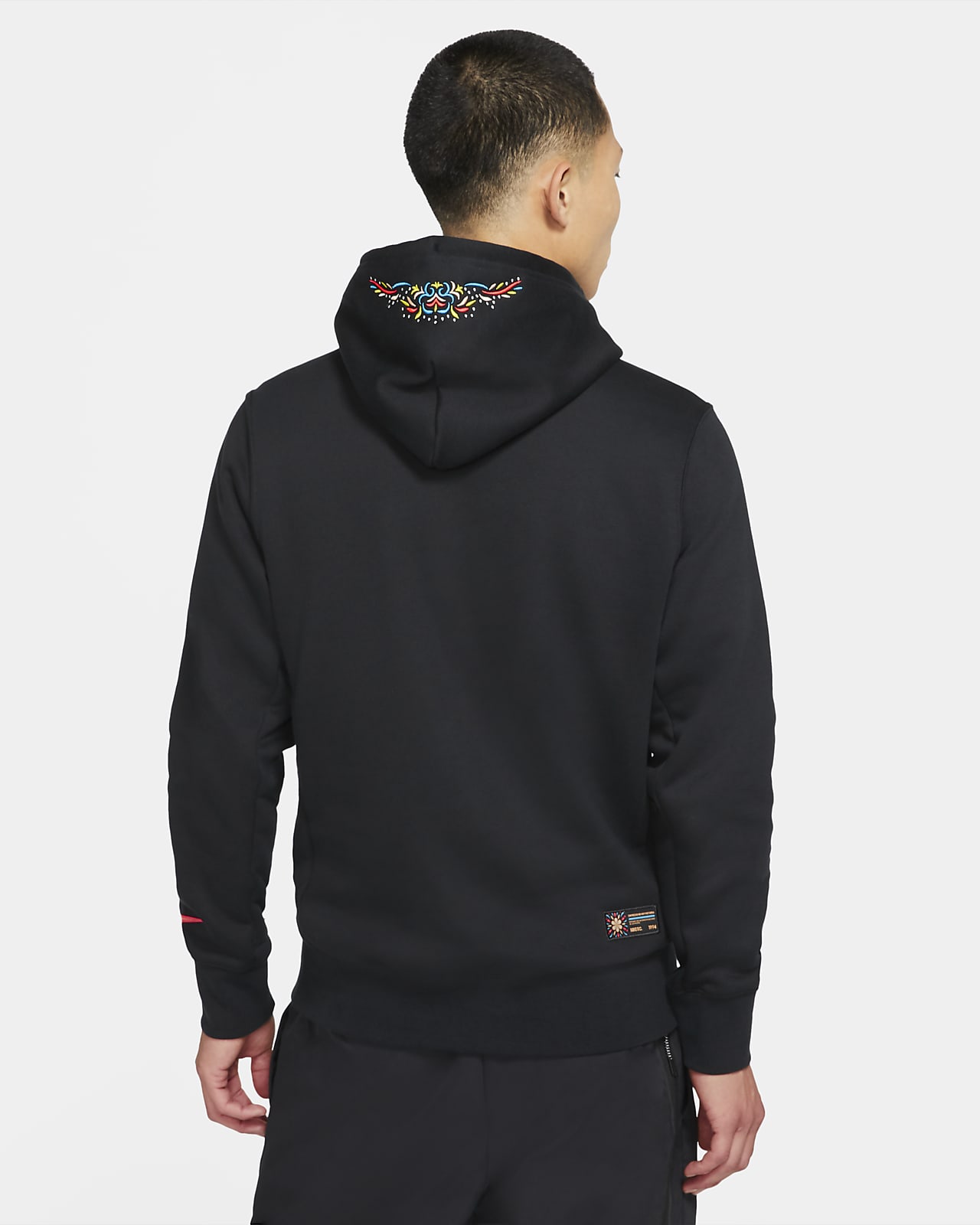 nike fc hoodie black and red