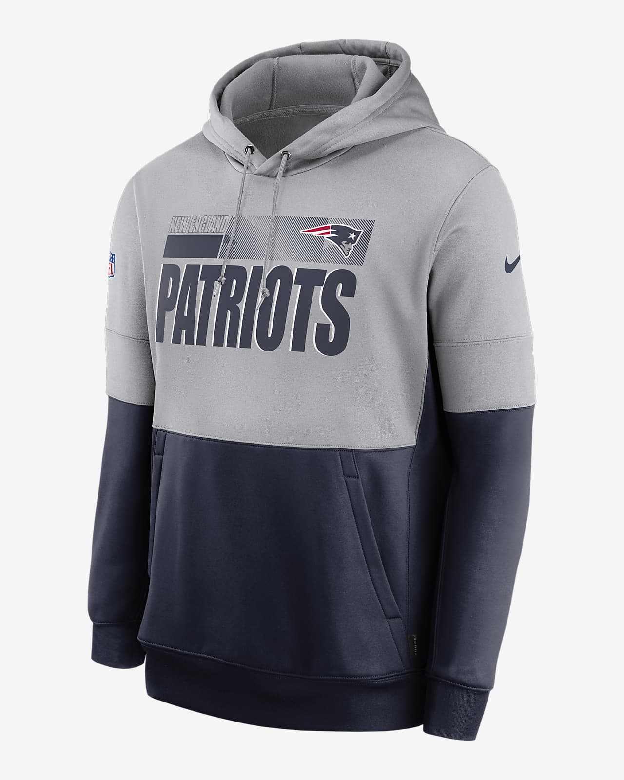 Nike Therma Team Name Lockup (NFL New England Patriots) Men's Pullover Hoodie