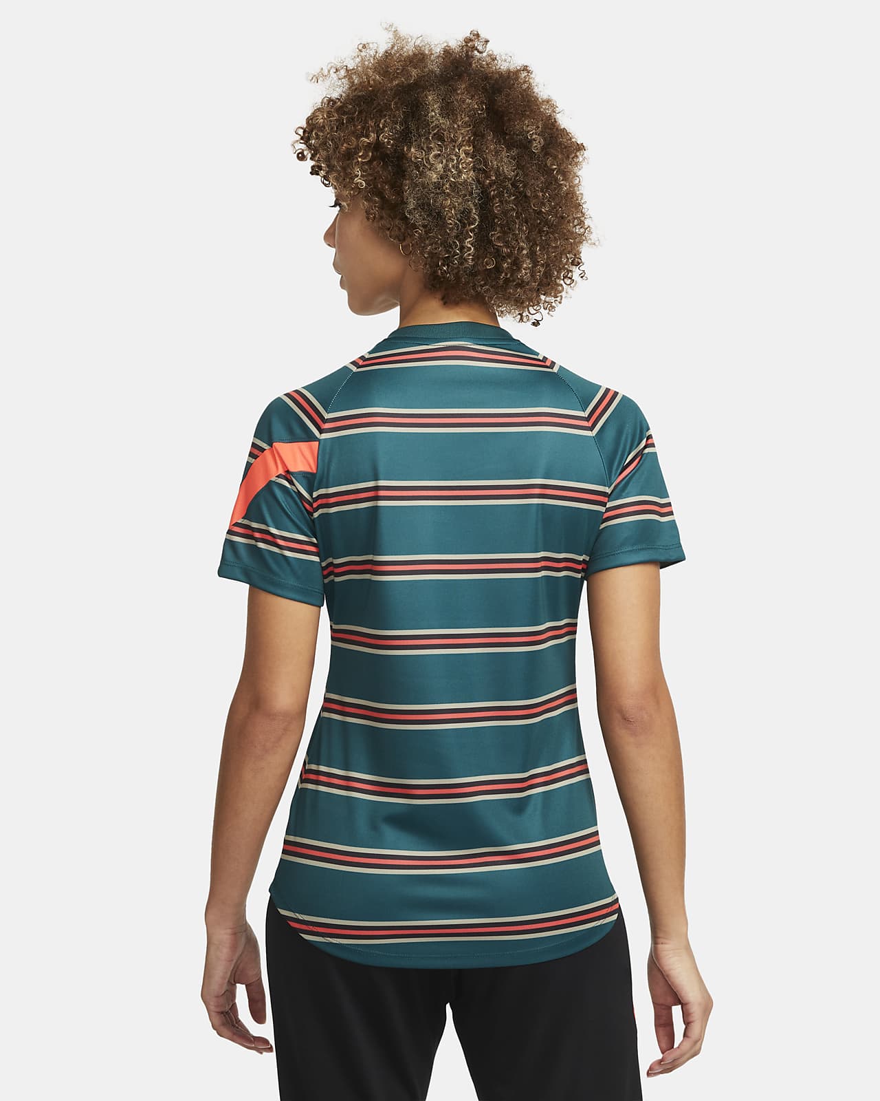 Prenda para la parte superior de fútbol de manga corta para antes del  partido para mujer del Liverpool FC. Nike MX