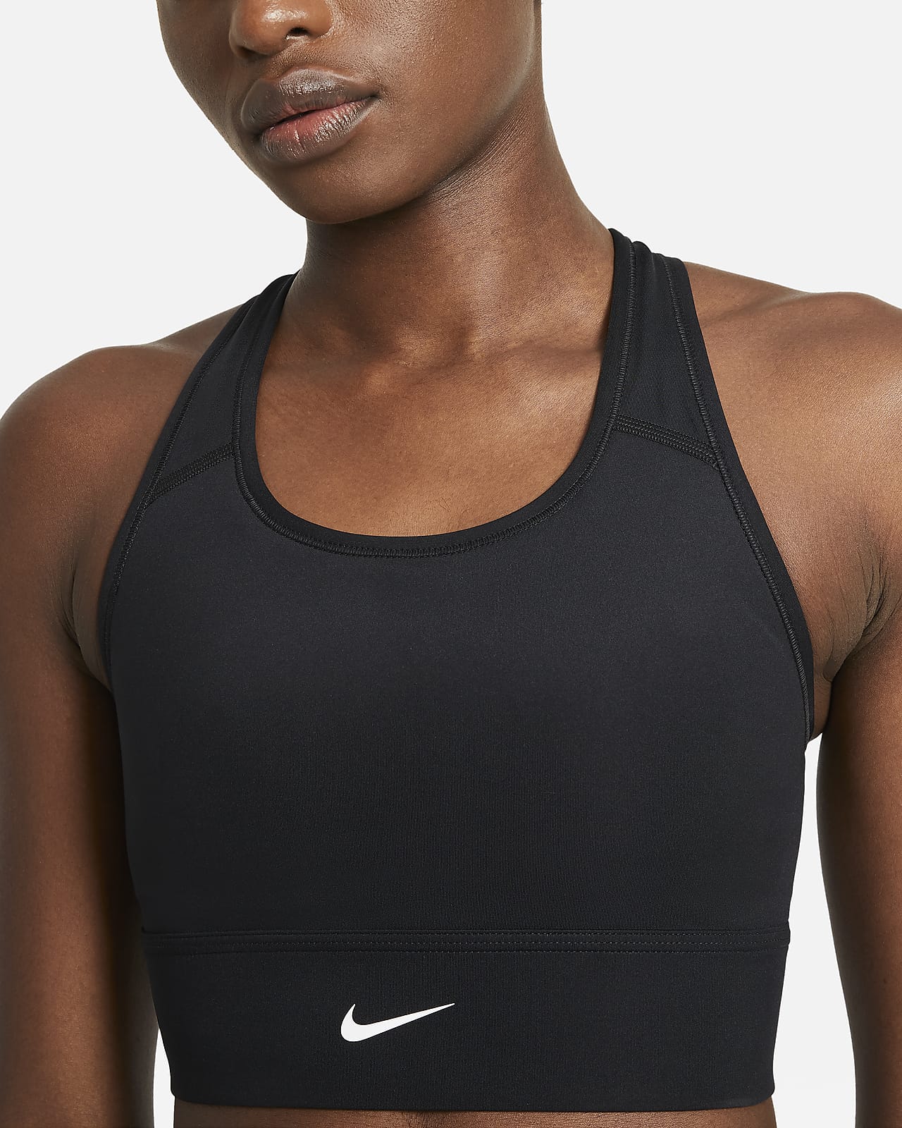 Nike Dri-FIT Swoosh Women's Medium-Support 1-Piece Padded Longline ...