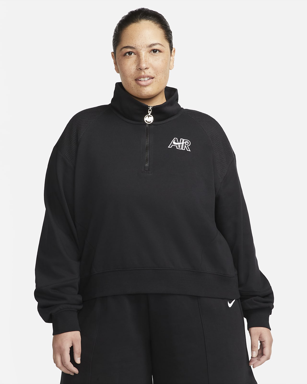 Nike Sportswear Air Fleecetop met korte rits voor dames (Plus Size)