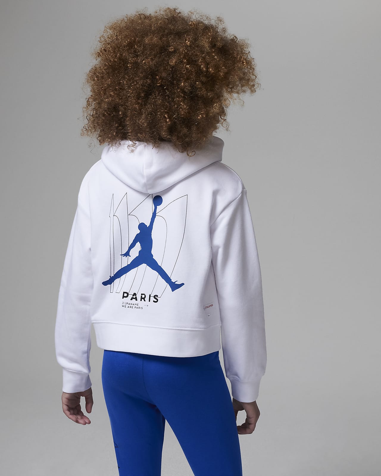 Sudadera con gorro sin cierre tejido Fleece del Paris Saint-Germain para niños talla grande Jordan.