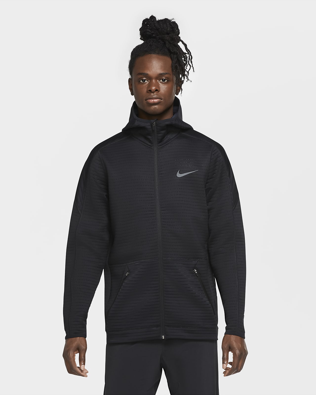 nike men's full zip black hoodie