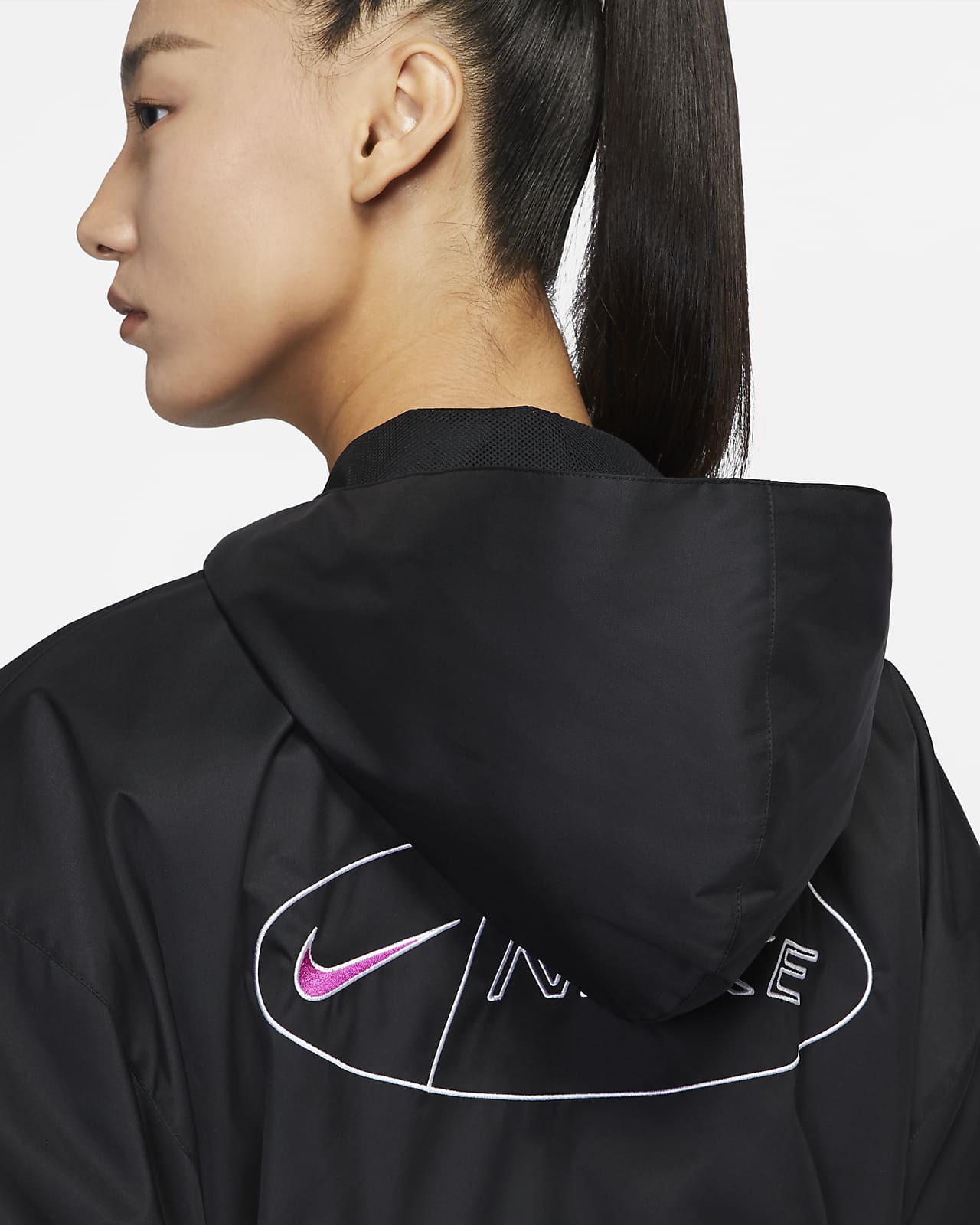nike black woven jacket