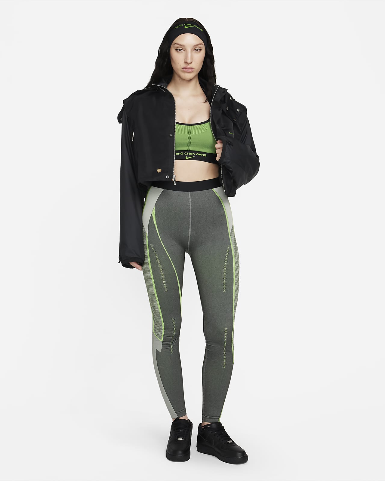 Nike x Feng Chen Wang Women's Pro Bra Black/Action Green