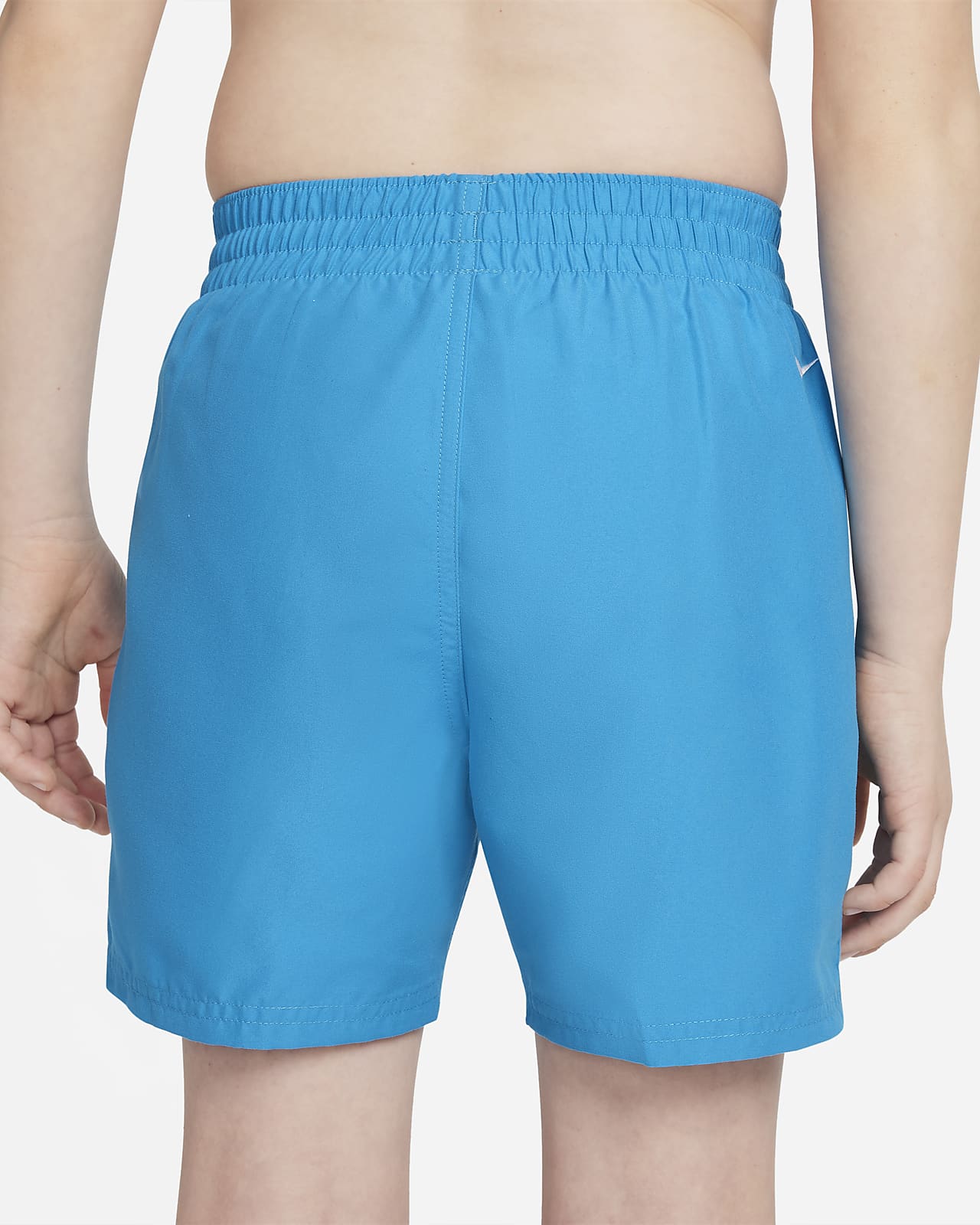 nike swimming swoosh print lap short in black