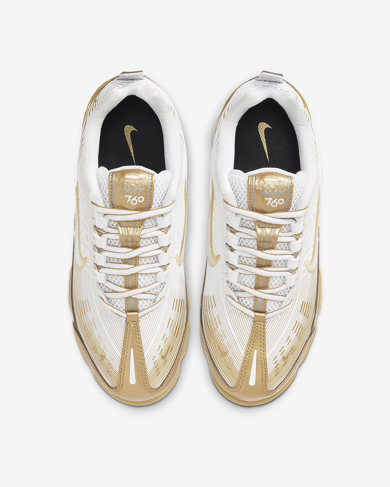 vapormax 360 gold and white