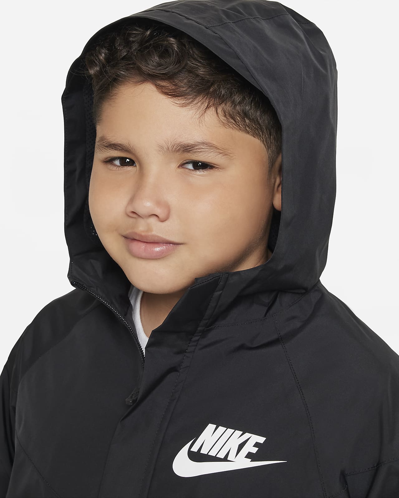 Nike Junior Boys' Sportswear Windrunner Jacket Khaki / Rough Green - Black