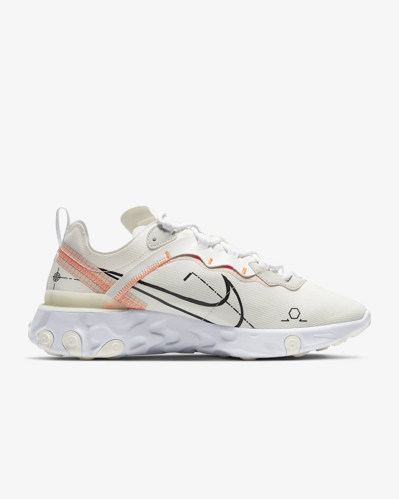 nike beige react element 55 trainers