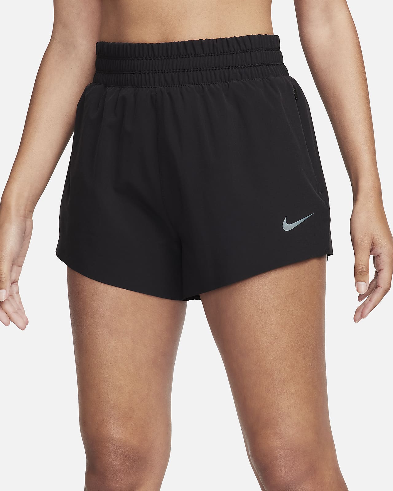 Nike Womens Sportswear Running Shorts Low Rise Dri Fit Logo Black Size –  Goodfair