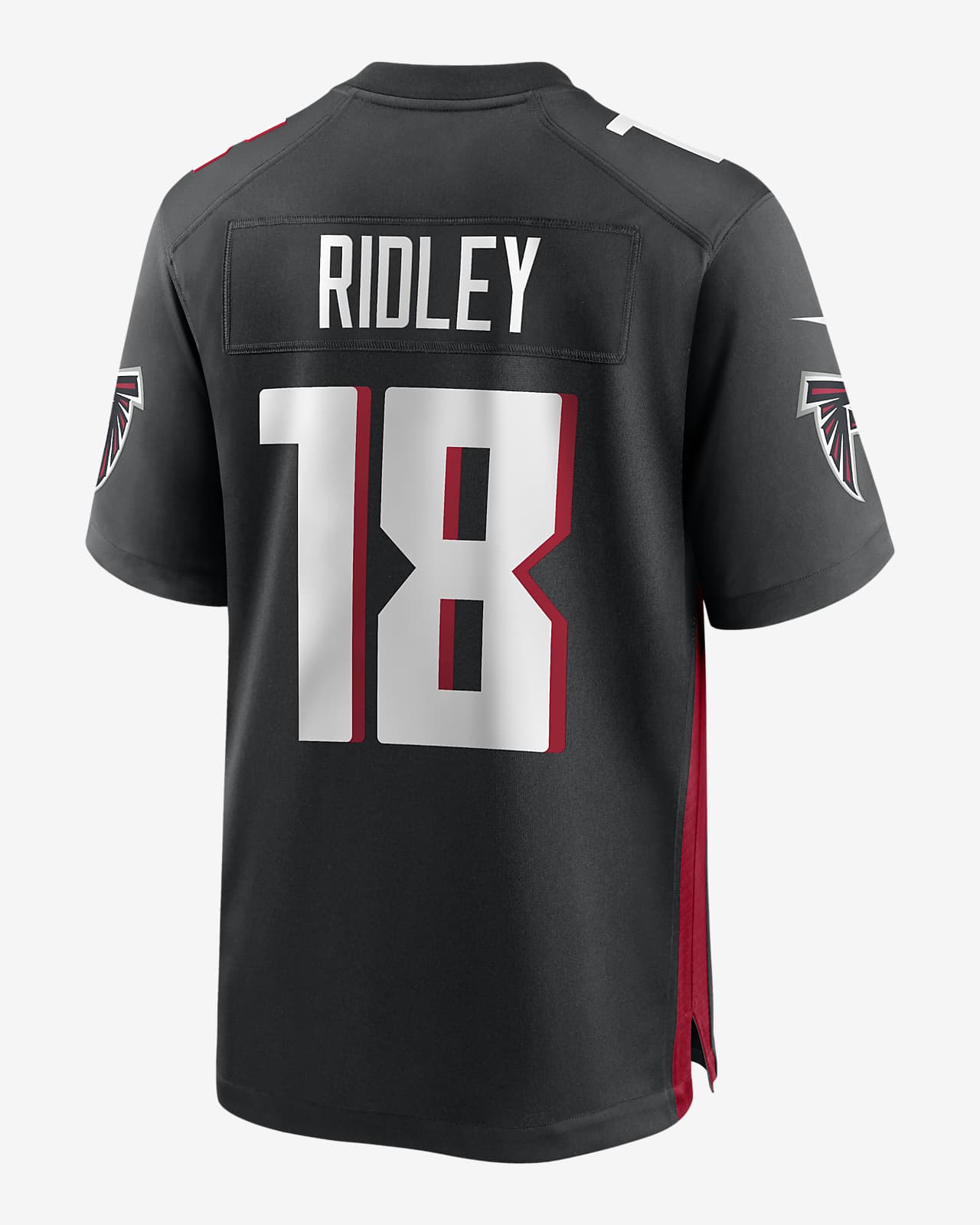 No18 Calvin Ridley Men's Nike Team Logo Dual Overlap Limited Jersey Black