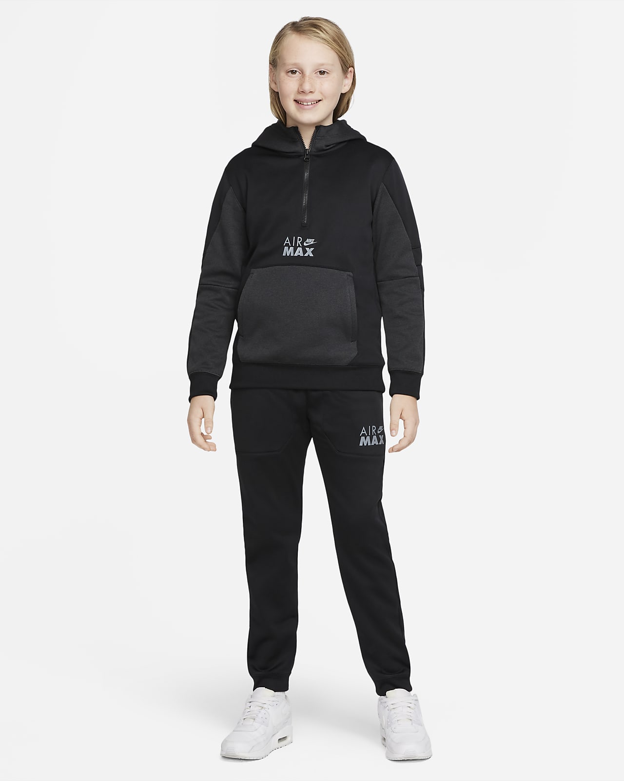 Nike Sportswear Air Max Therma-FIT Sudadera con capucha de tejido Fleece  con media cremallera - Niño. Nike ES