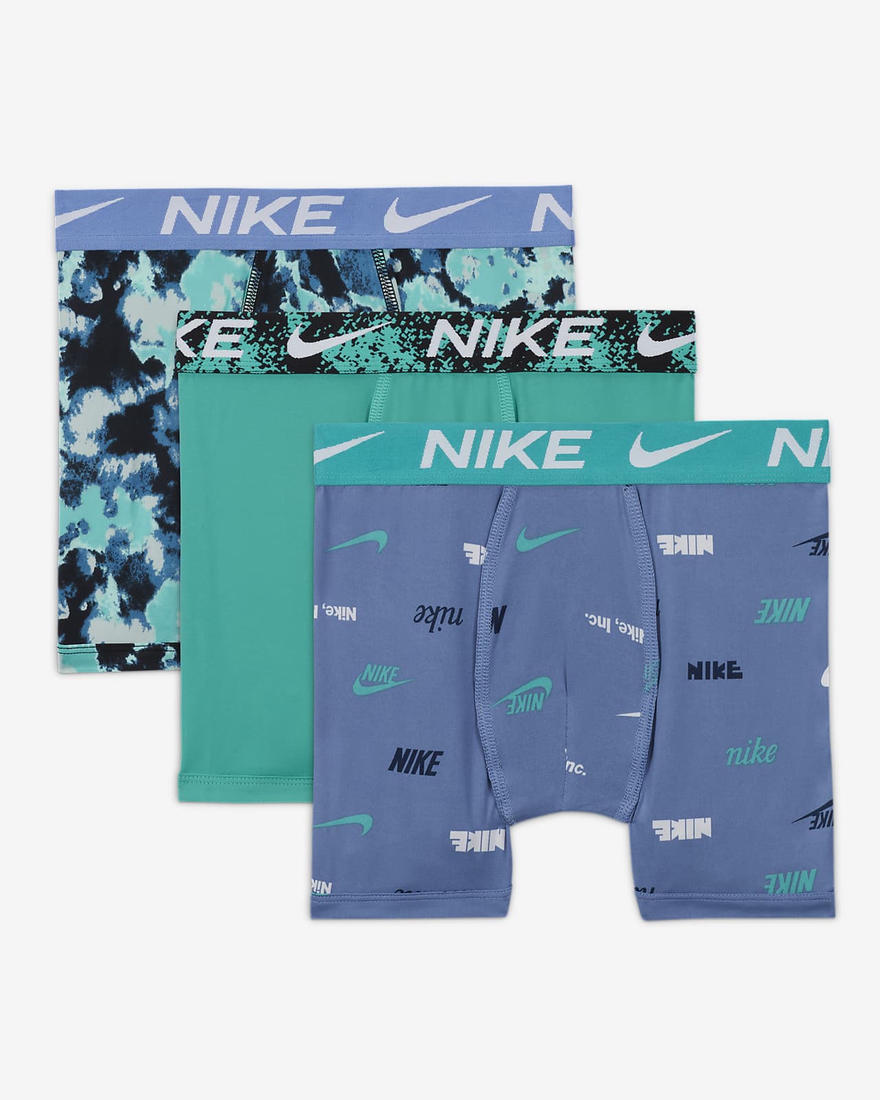 Nike Dri-FIT Micro Print Big Kids' Boxer Briefs (3 Pairs)