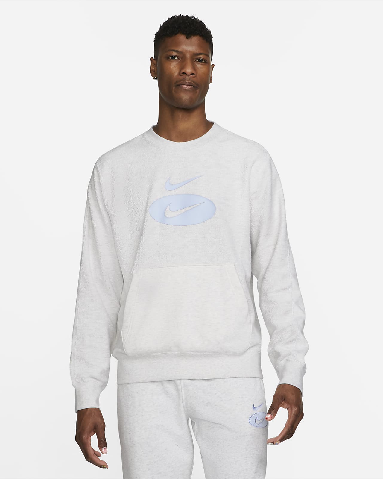 men's french terry crew nike sportswear swoosh