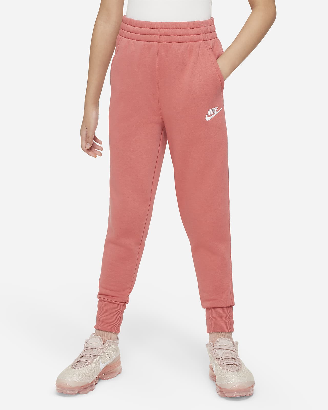 Nike Sportswear Club Fleece Older Kids\' (Girls\') High-Waisted Fitted  Trousers. Nike CA