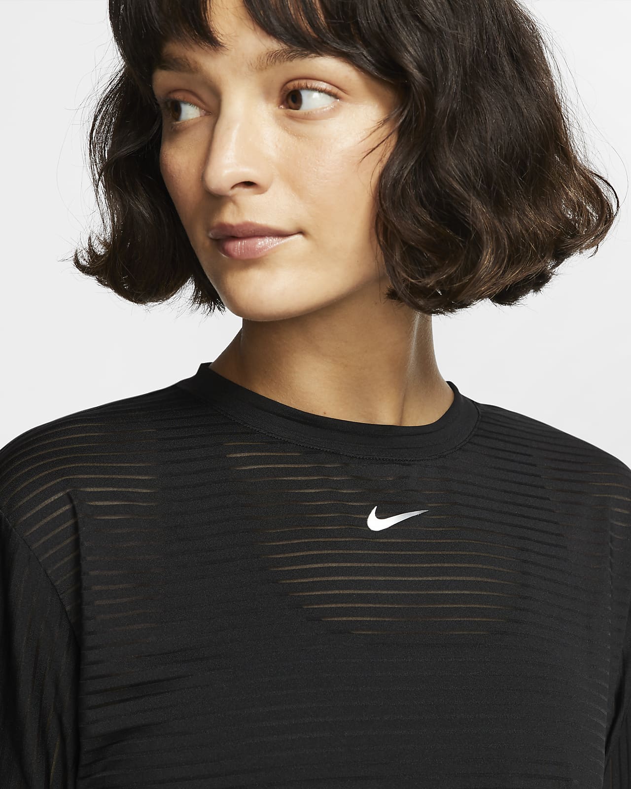 nike women's pro mesh long sleeve training top