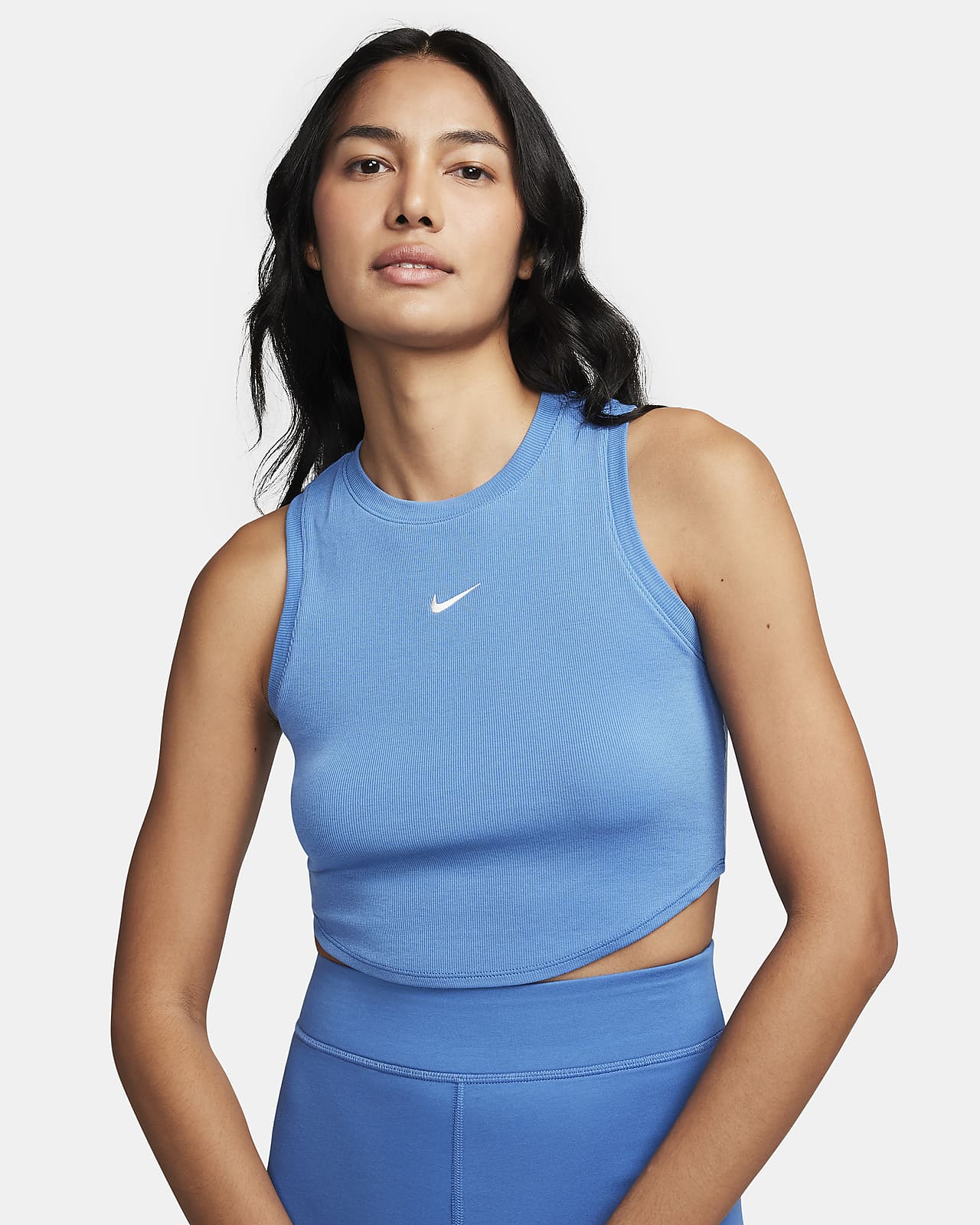 Camiseta de tirantes de tela de canalé pequeña ajustada cropped para mujer Nike Sportswear Chill Knit