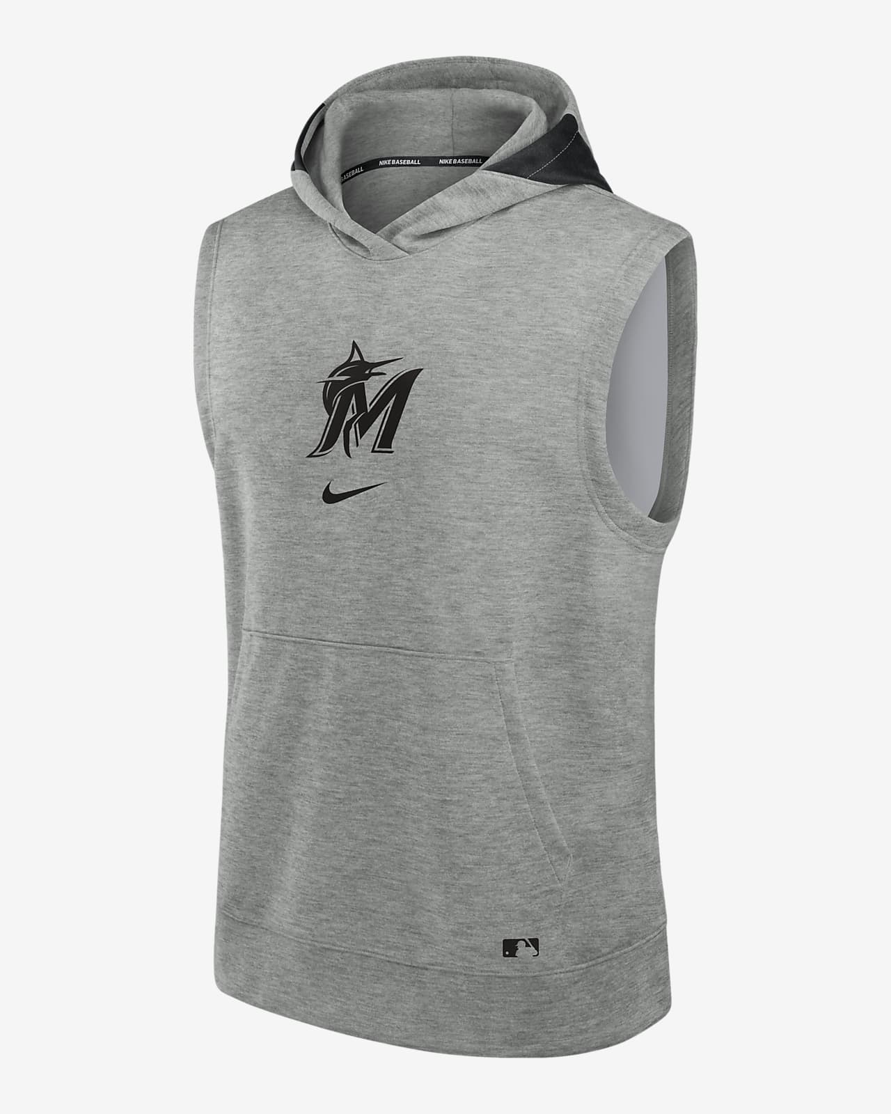 Miami Marlins Authentic Collection Early Work Men’s Nike Dri-FIT MLB Sleeveless Pullover Hoodie