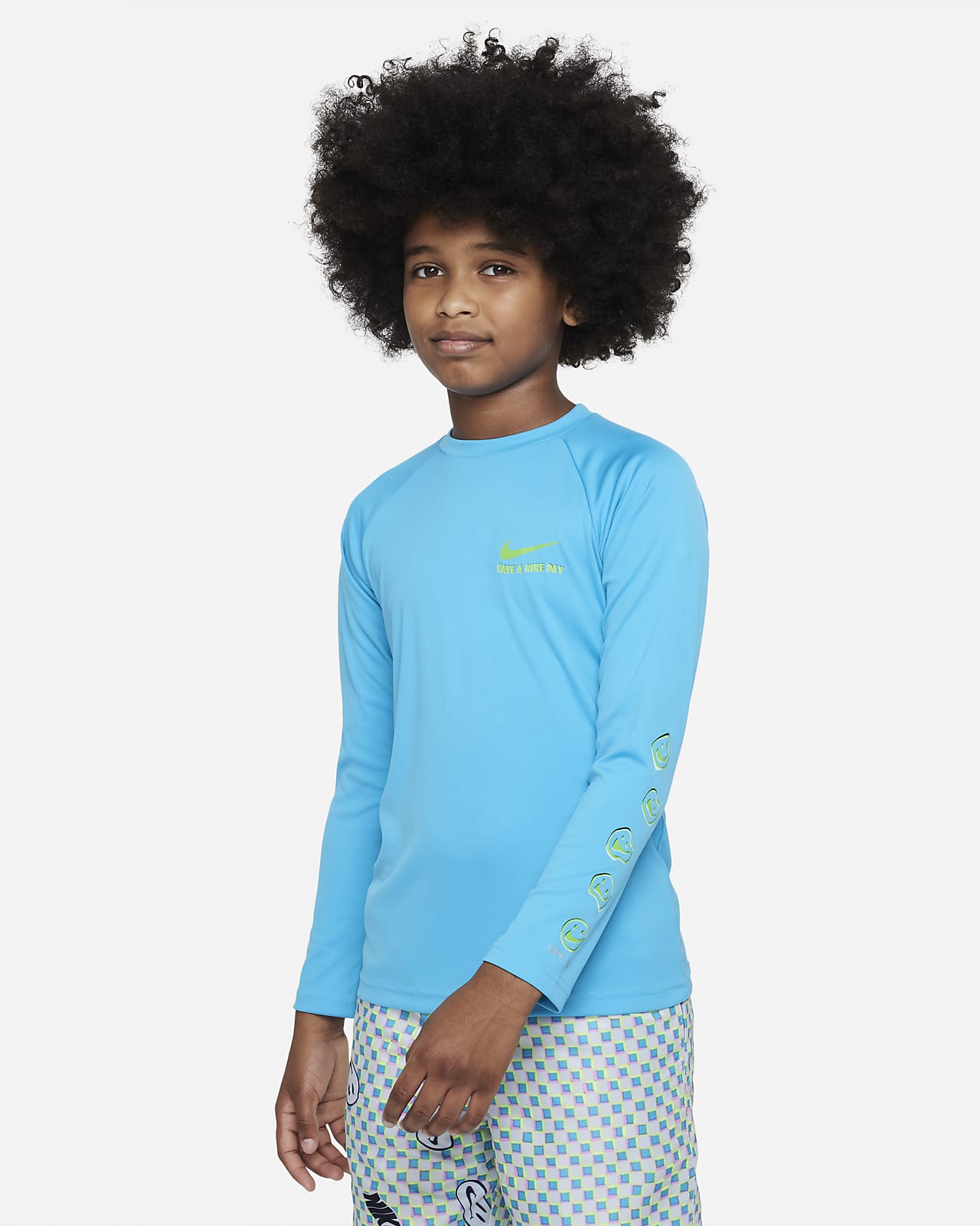 Nike Dri-FIT Big Kids' (Boys') Long-Sleeve Swim Hydroguard.