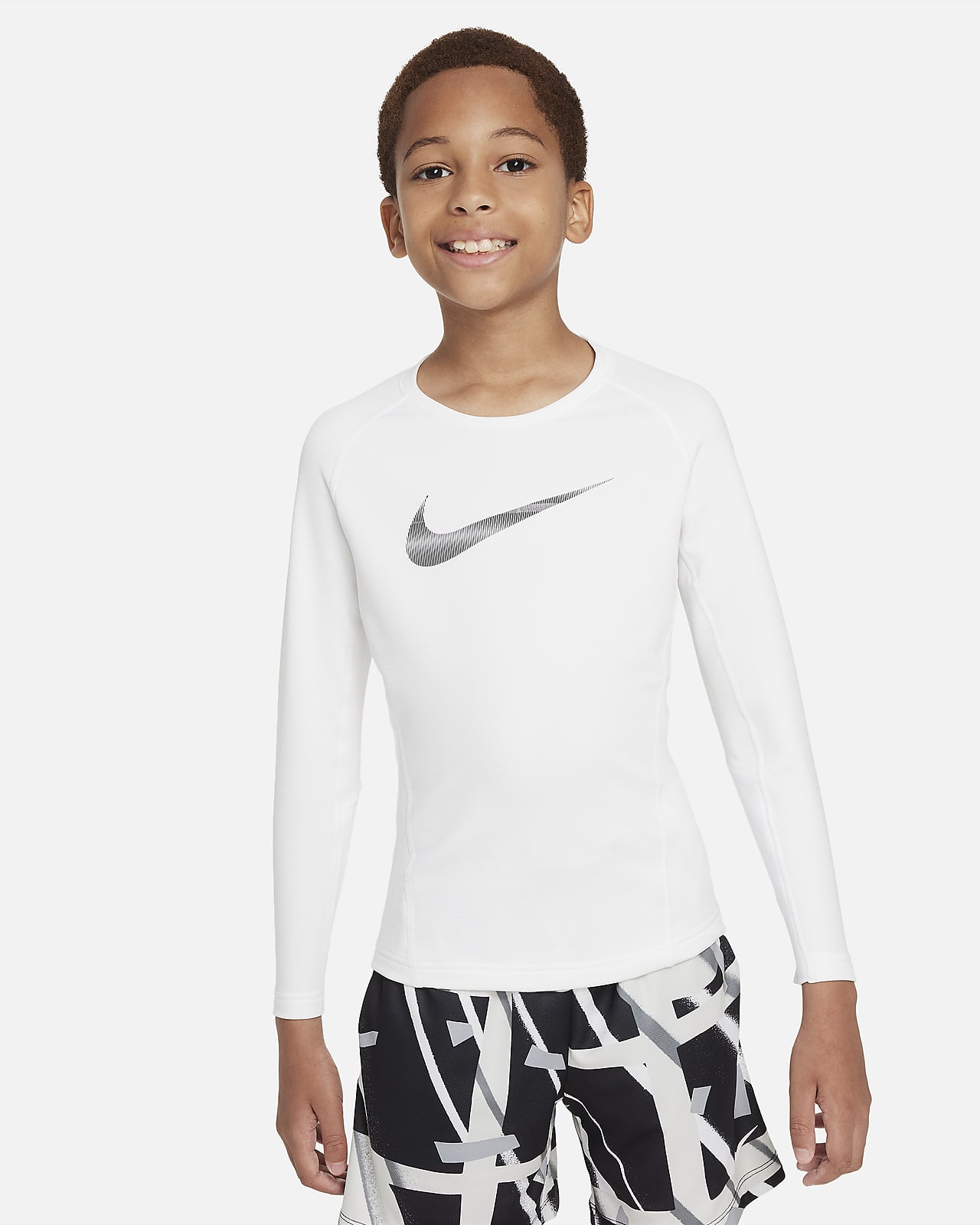 Nike Pro Warm Big Kids' (Boys') Long-Sleeve Top.