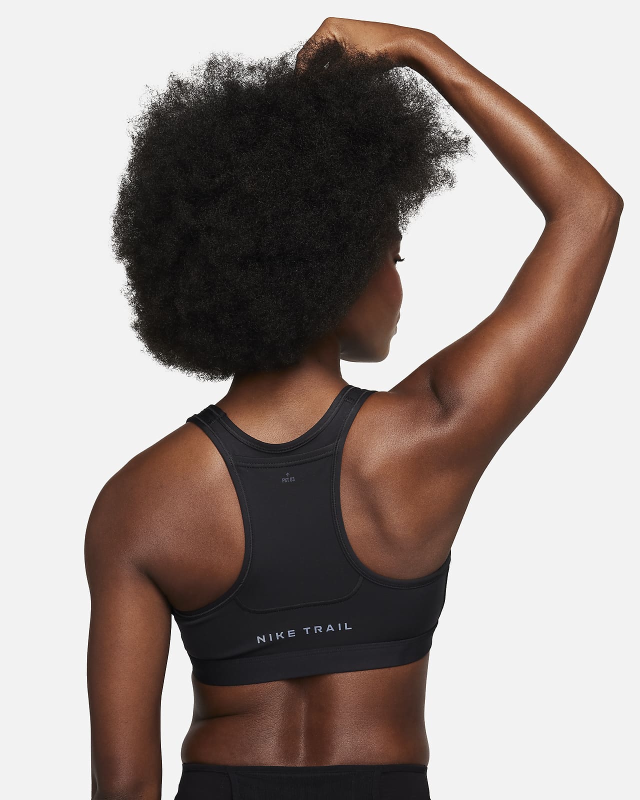 Nike, Flyknit High Support Sports Bra Womens, Black/Grey