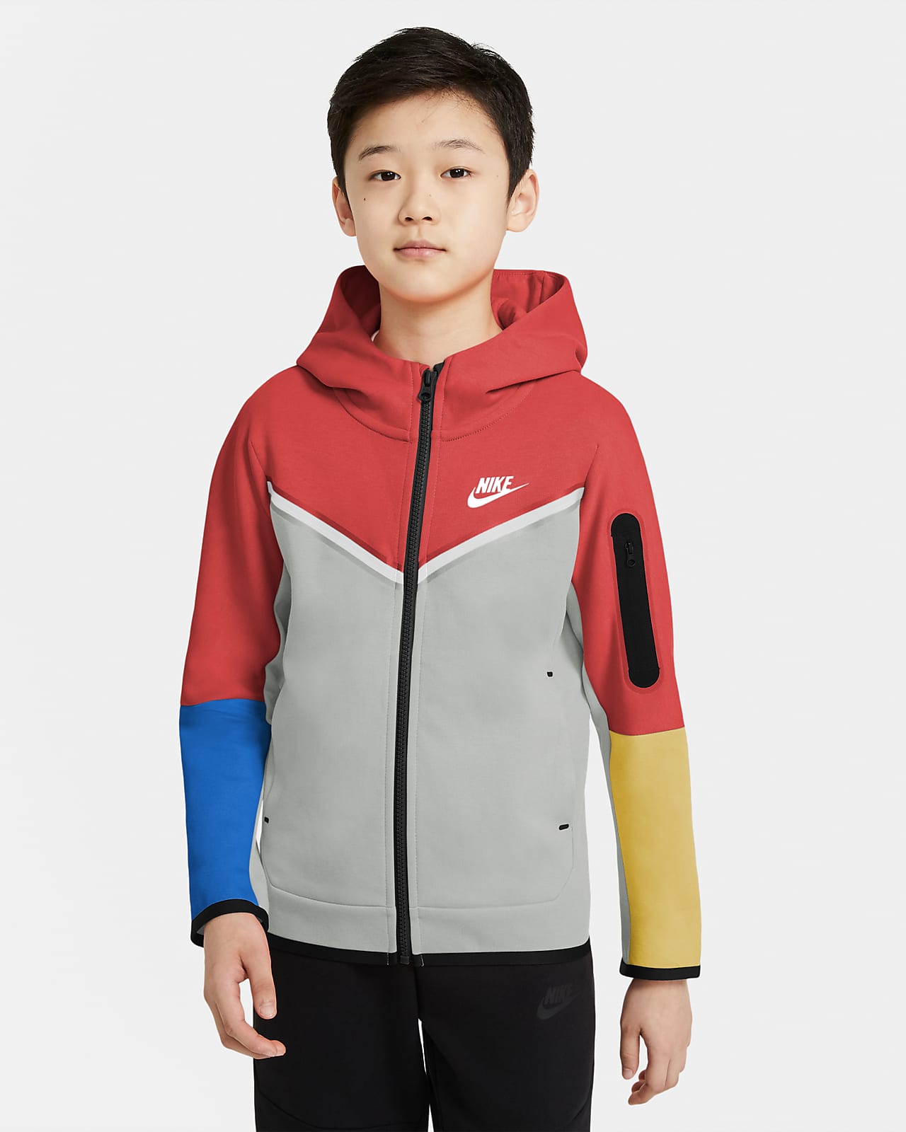 Sudadera con capucha de cierre completo para niño talla grande Nike Sportswear Tech Fleece