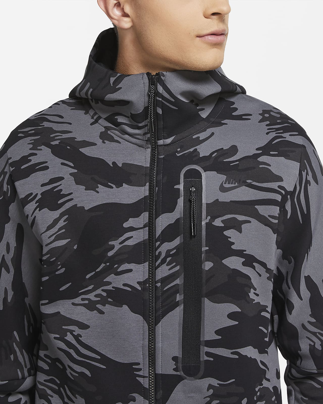 nike tech fleece jacket black and grey