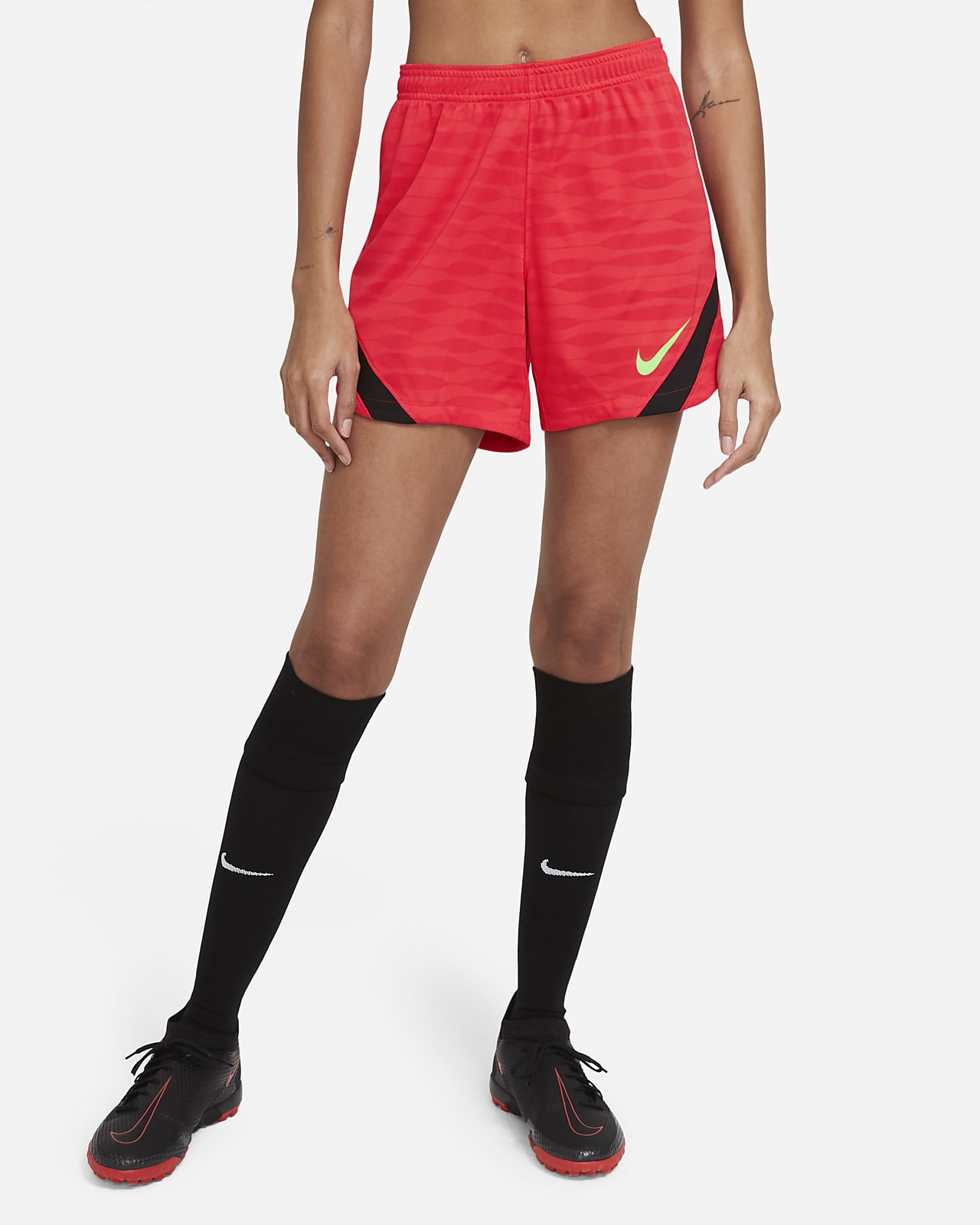 red nike soccer shorts
