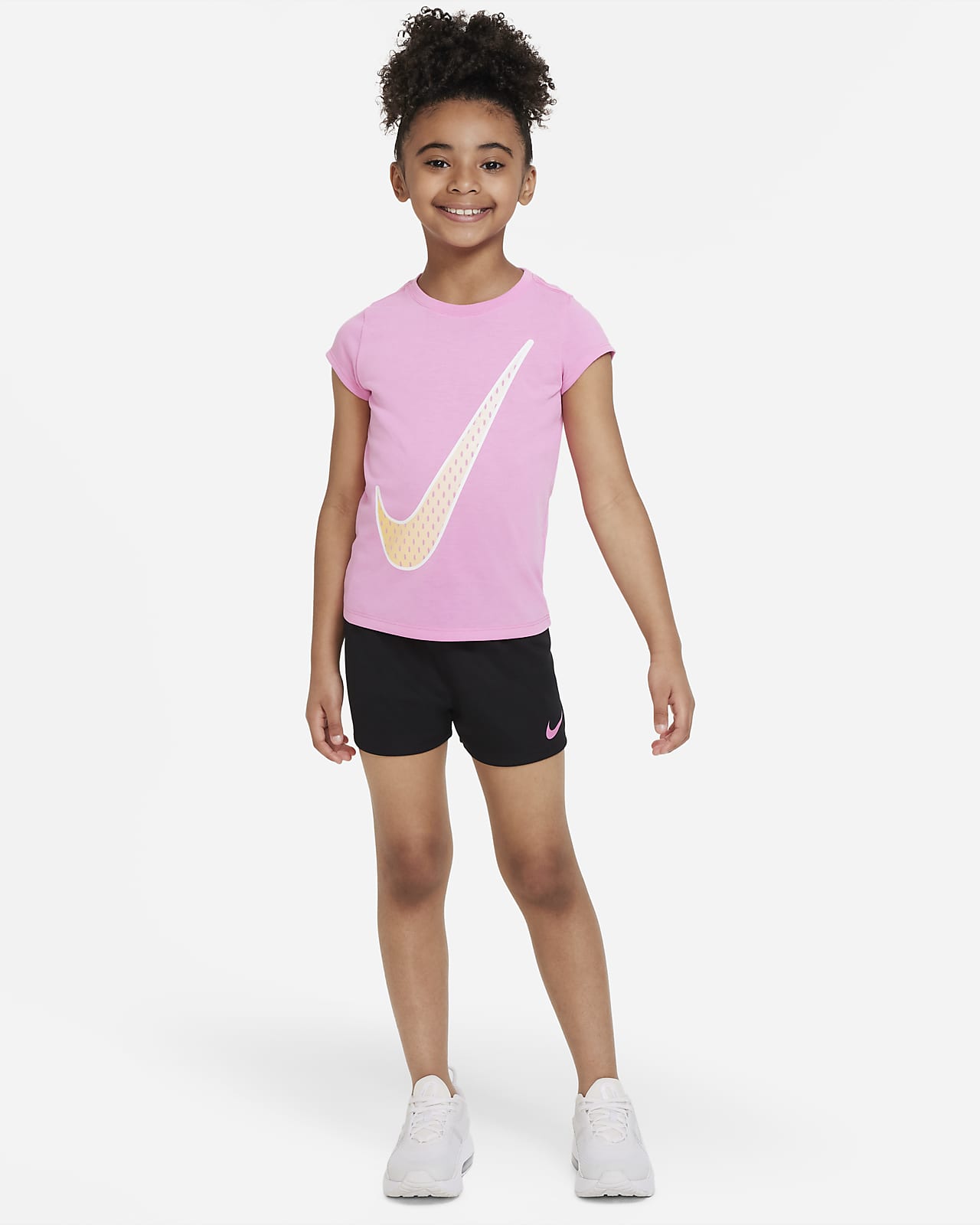 Conjunto de playera y shorts de malla reciclados para niños talla pequeña Nike
