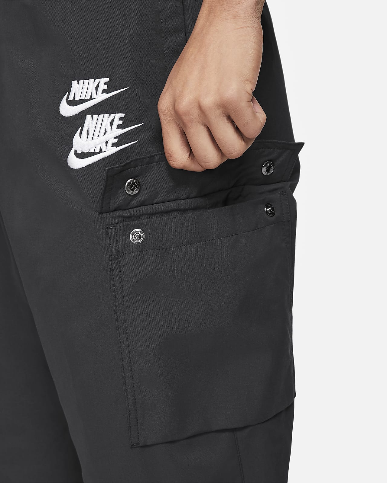 nike woven cargo pants black