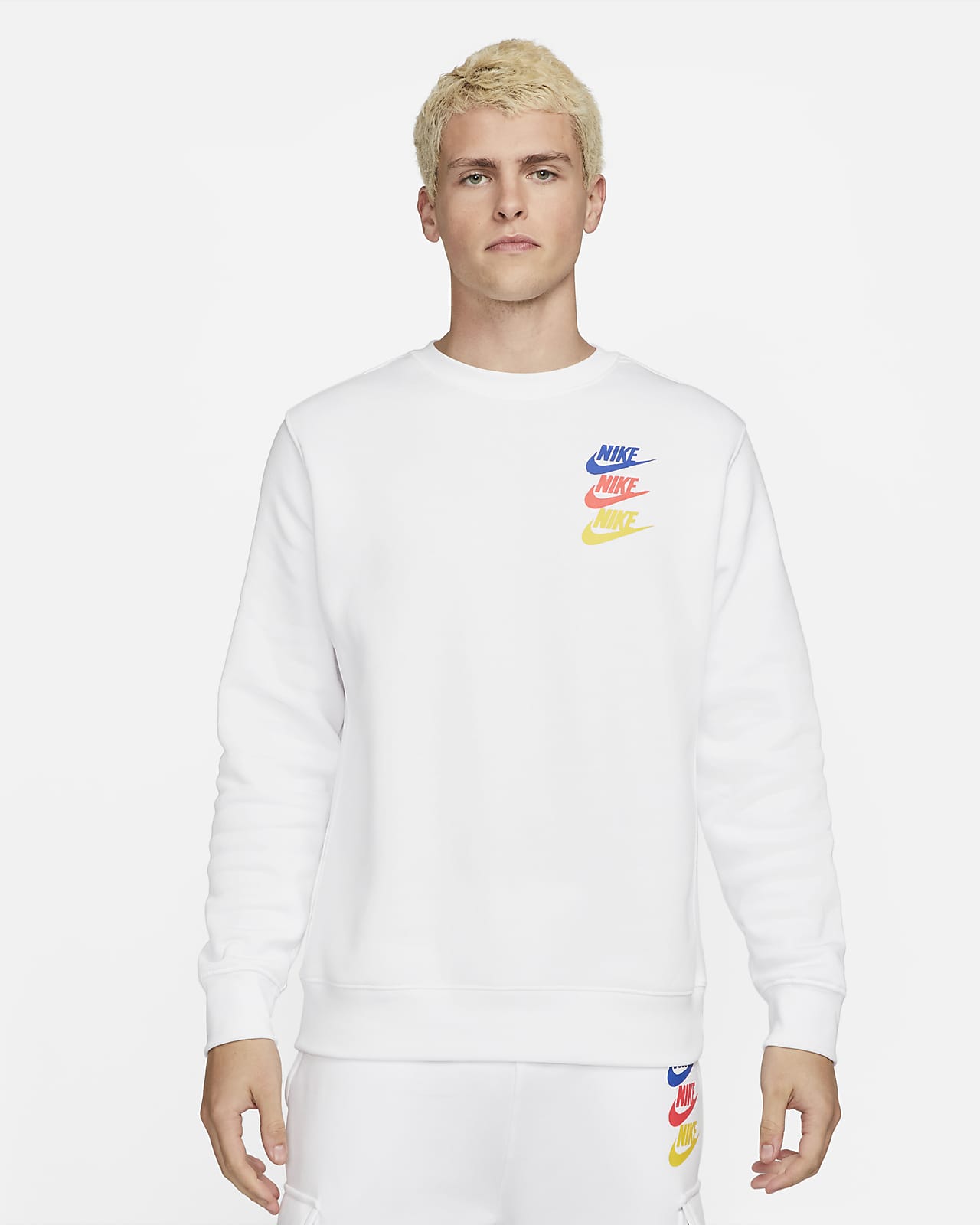 nike white men's sweatshirt