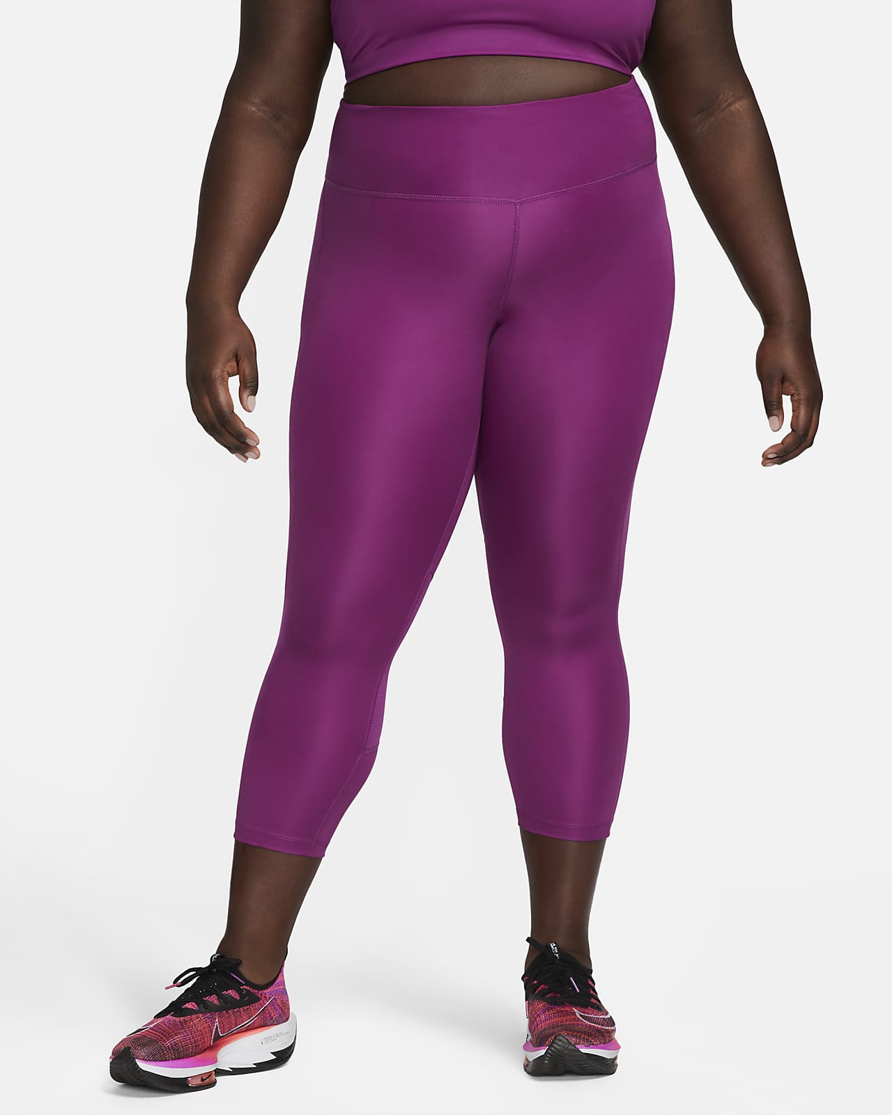 Nike Fast Women's Mid-Rise Crop Running Leggings (Plus Size)