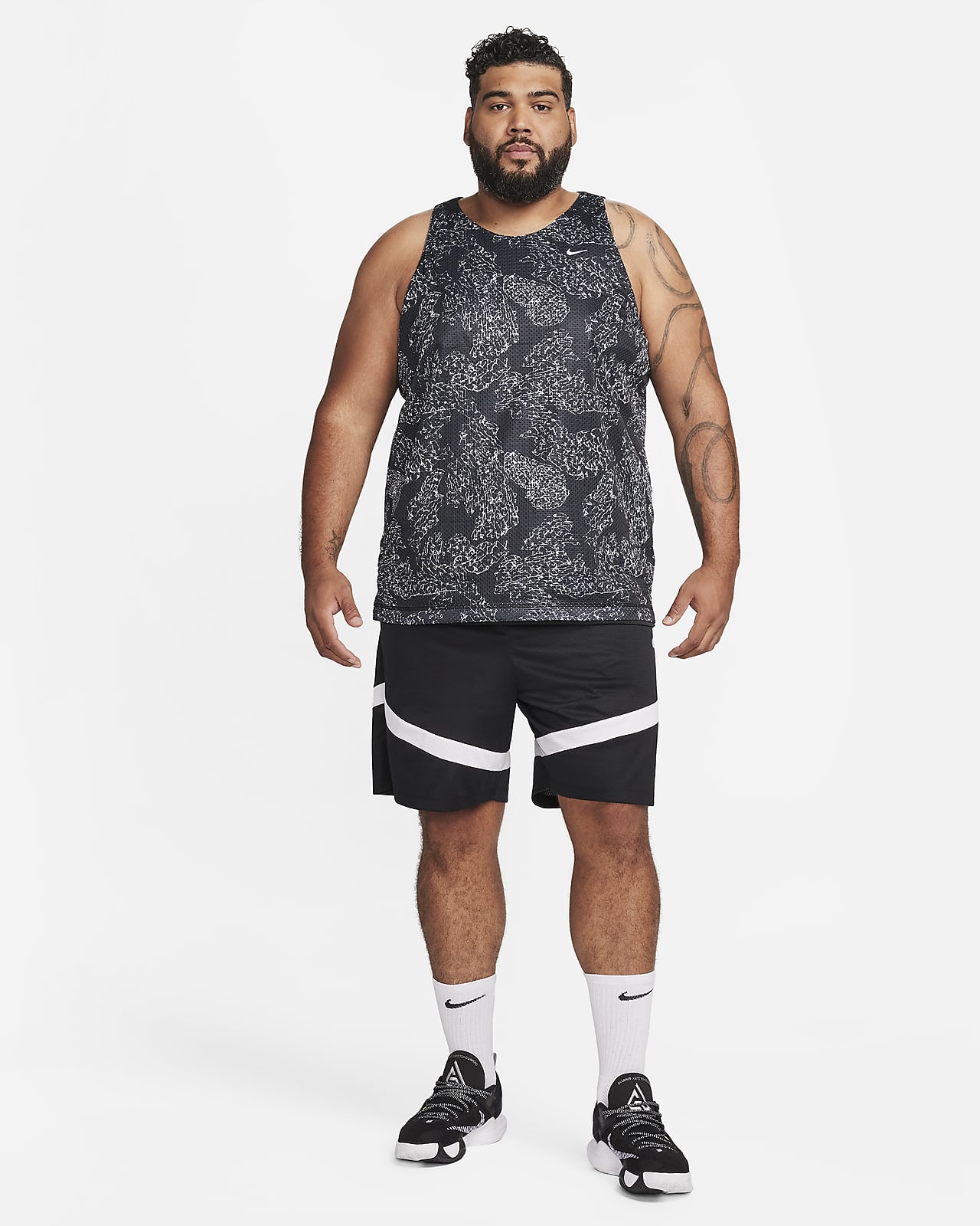 Nike Black/White Reversible Basketball Tank Top Training Jersey Boys Size  LG